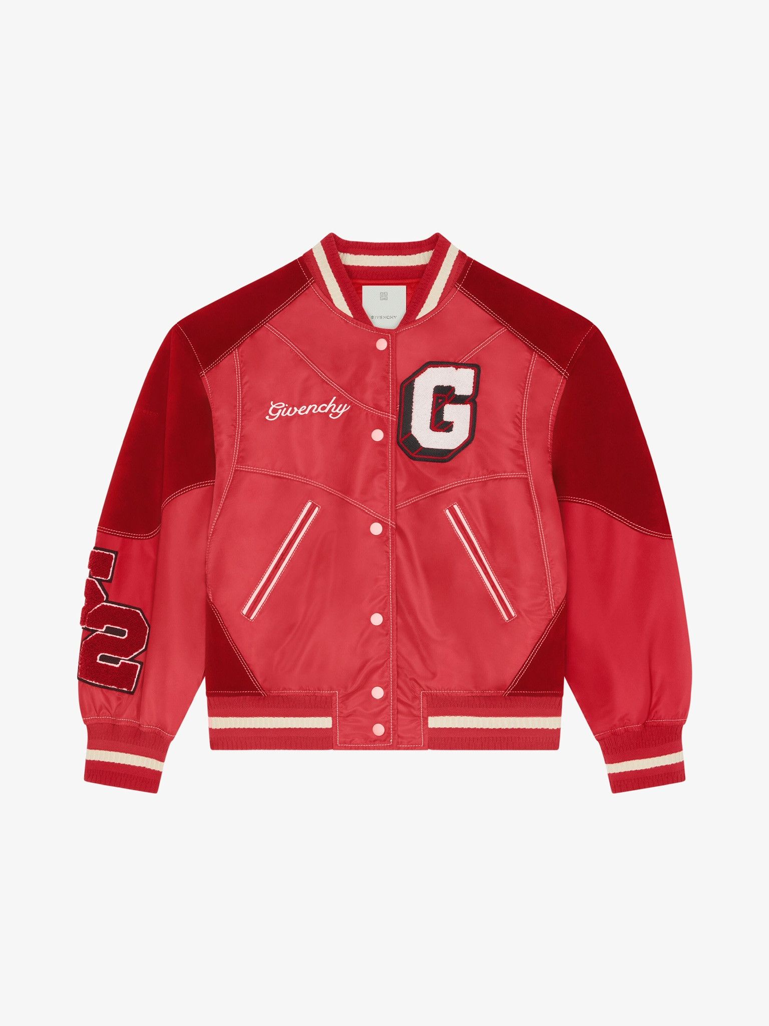 Givenchy o1w1db10325 Bi Material Oversized Varsity in Red/Cherry Size XS / US 0-2 / IT 36-38 - 1 Thumbnail