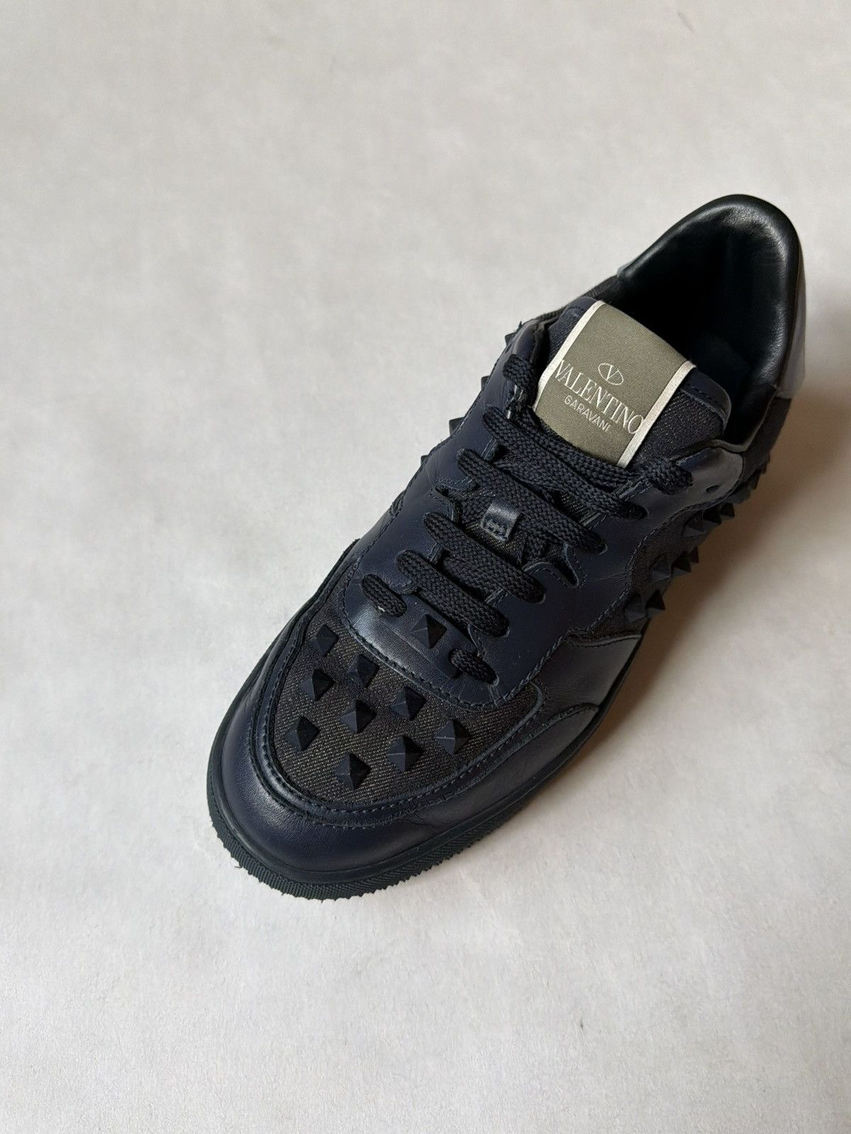 Valentino Valentino Rockstud Basket Low Leather/Denim Sneakers Shoes Size US 7.5 / EU 40-41 - 5 Thumbnail