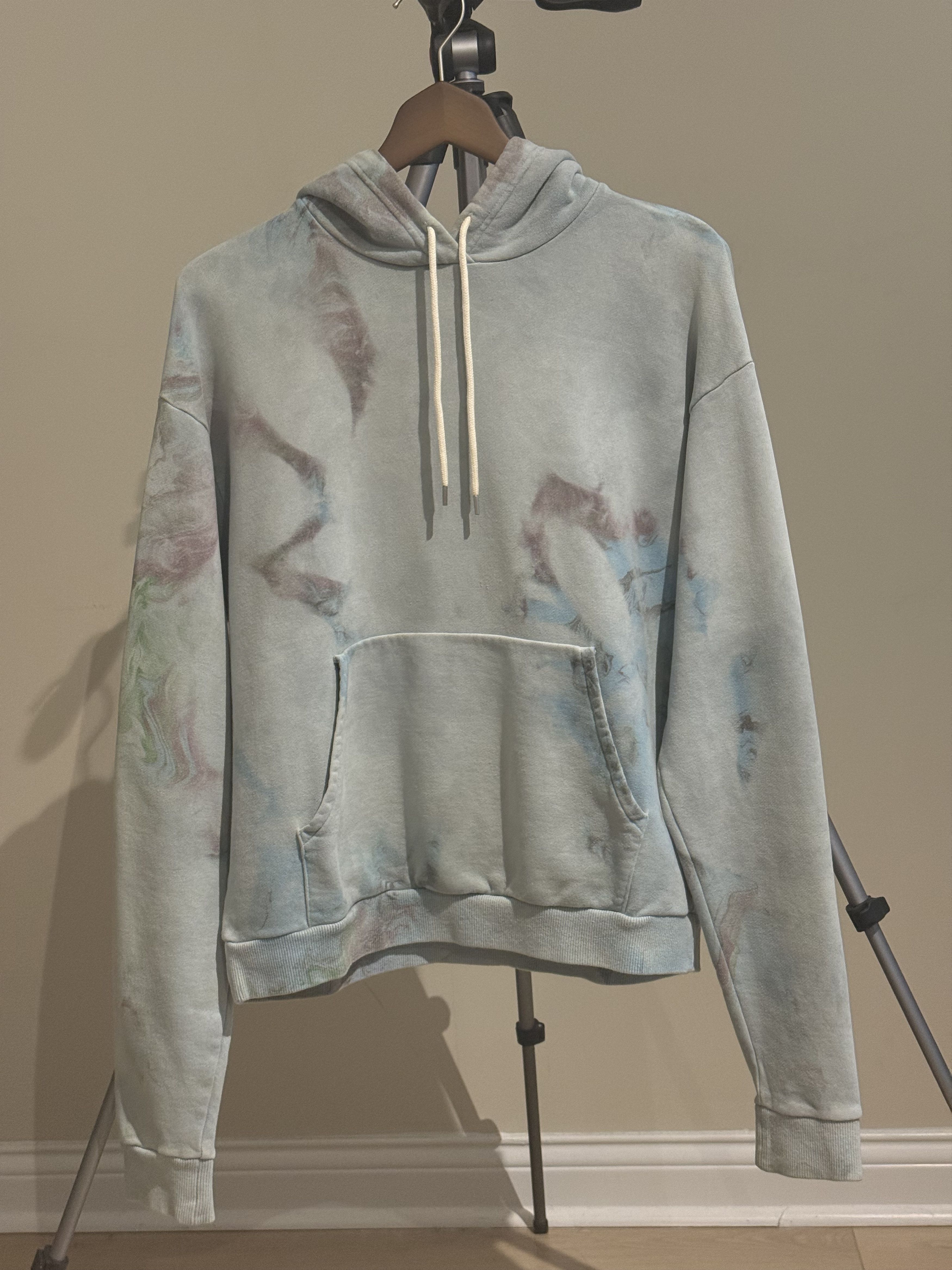 John Elliott Light Blue Marble Mix Tie-Dye Beach Hoodie Size US L / EU 52-54 / 3 - 6 Thumbnail