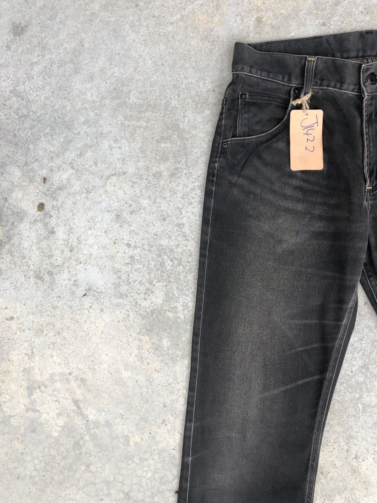 If Six Was Nine Japanese Lee Flared Jeans Distressed Suede Size US 31 - 4 Thumbnail