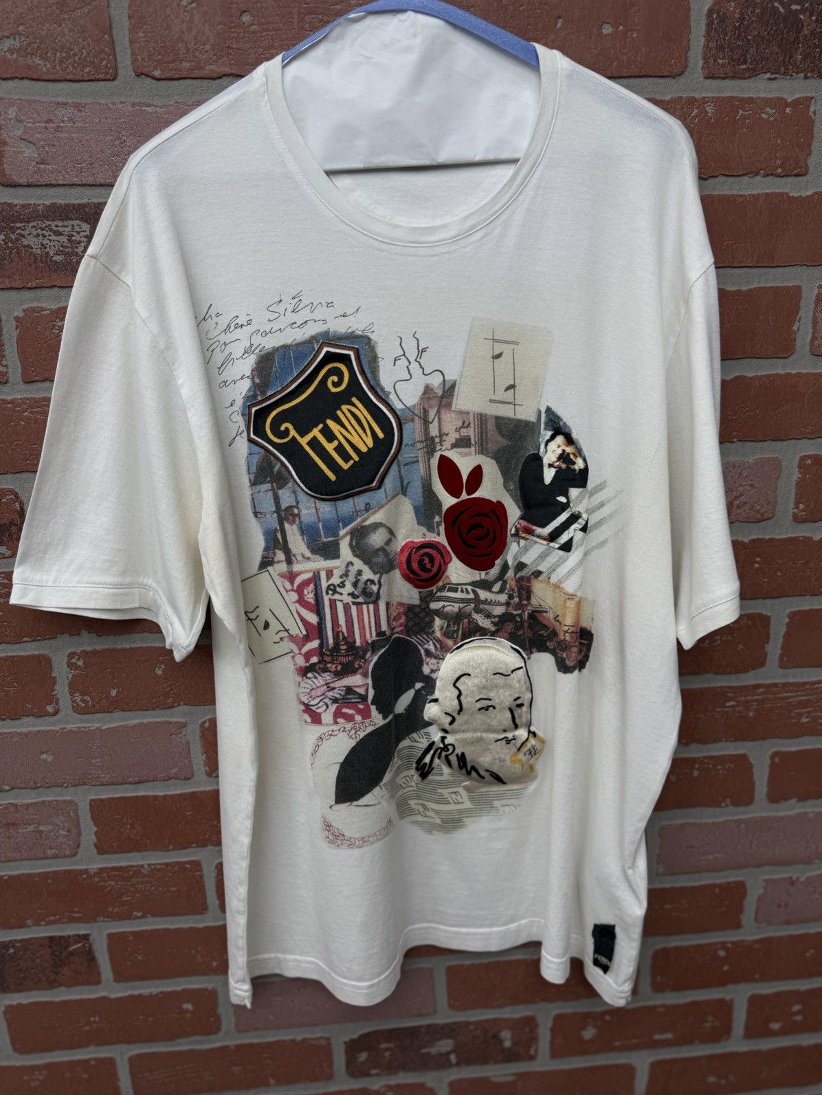 Fendi Fendi Mens White Tee Shirt Size (XL) Velvet Size US XL / EU 56 / 4 - 3 Thumbnail