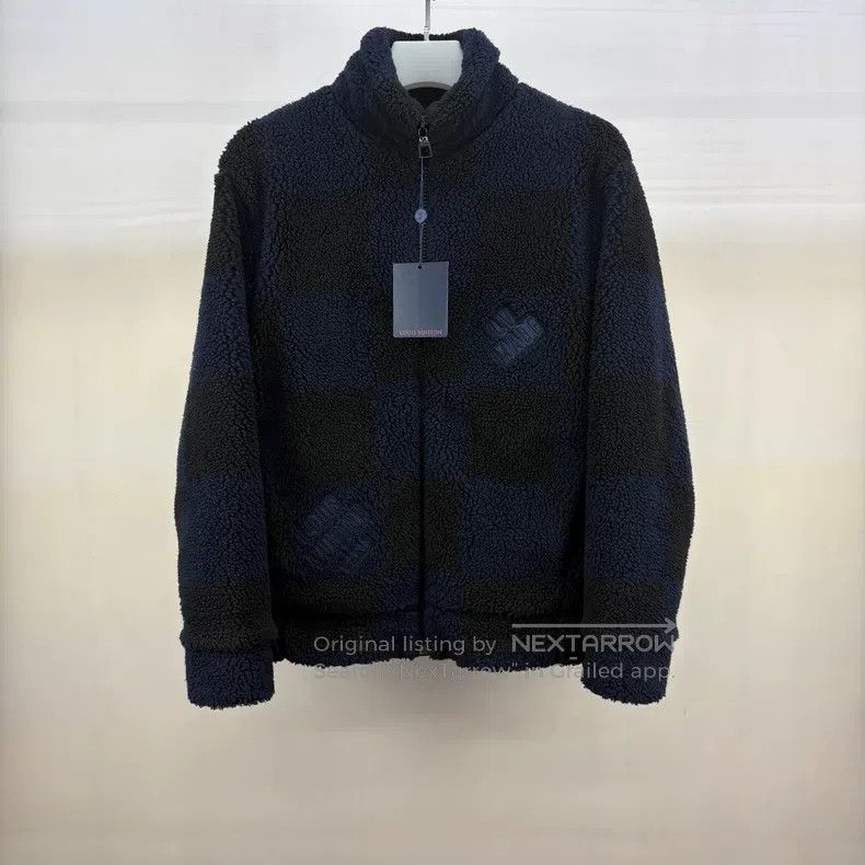 Louis Vuitton Louis Vuitton Blue and black checkerboard teddy jacket Size US M / EU 48-50 / 2 - 1 Thumbnail