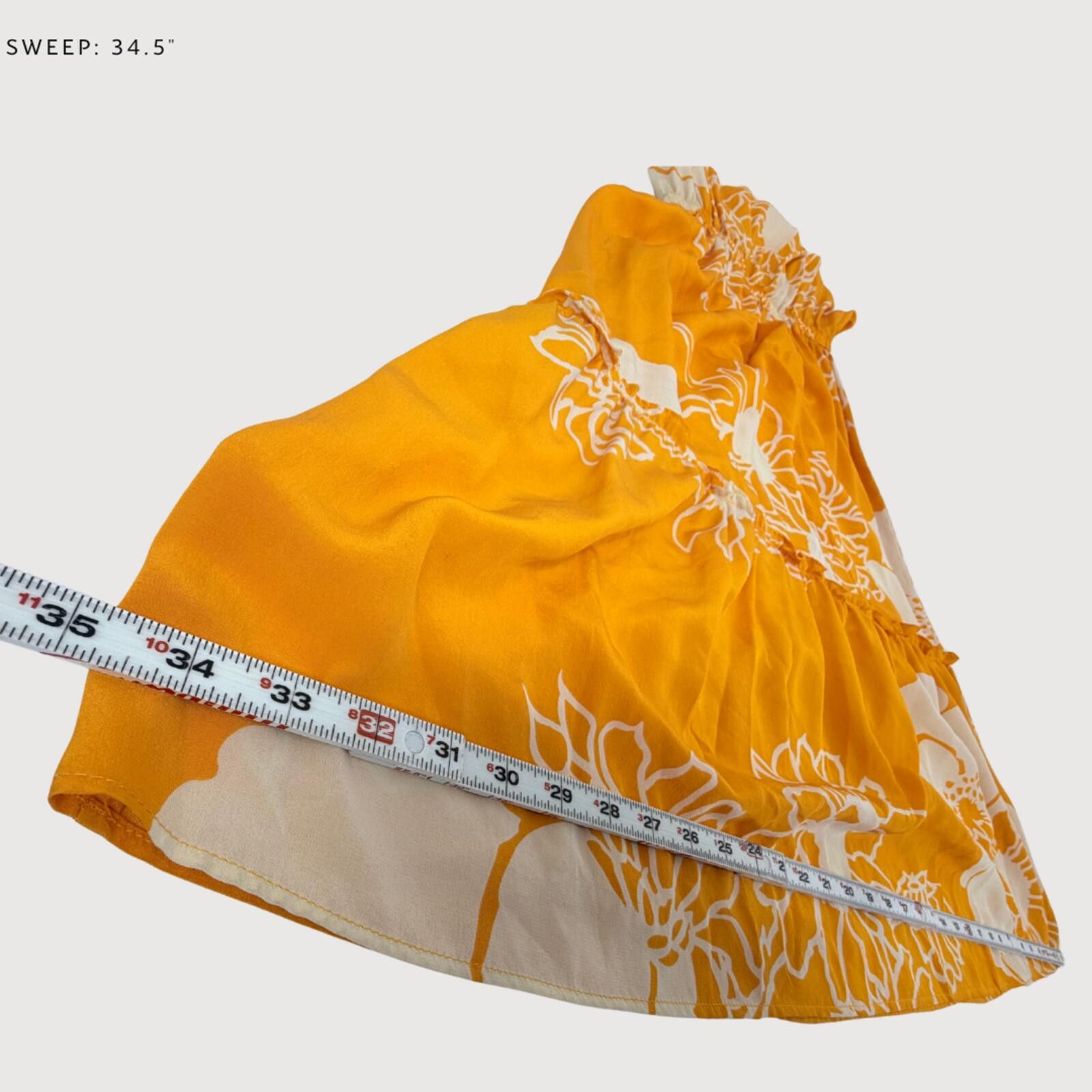 Other Nieves Lavi Silk Floral Midi Dress Yellow XS Size XS / US 0-2 / IT 36-38 - 8 Thumbnail