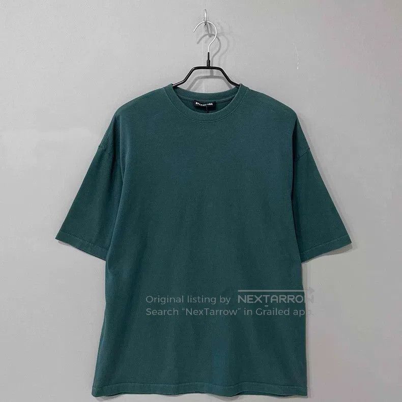 Balenciaga Balenciaga Dark Green Back Logo Short Sleeve Size US M / EU 48-50 / 2 - 1 Thumbnail