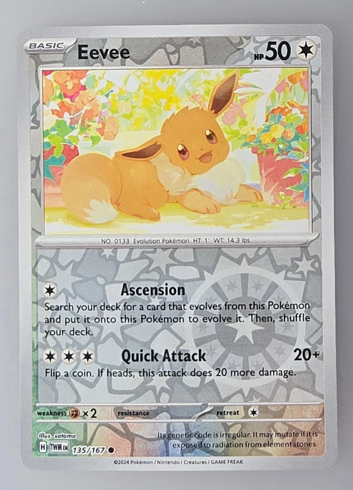 Pokemon Eevee from the Scarlet & Violet—Twilight Masquerade set. Size ONE SIZE - 1 Thumbnail