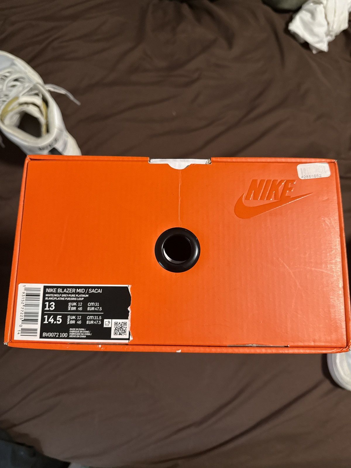 Nike × Sacai Nike Blazer Mid / sacai White/Wolf Grey-Pure Platinum Size US 13 / EU 46 - 7 Thumbnail