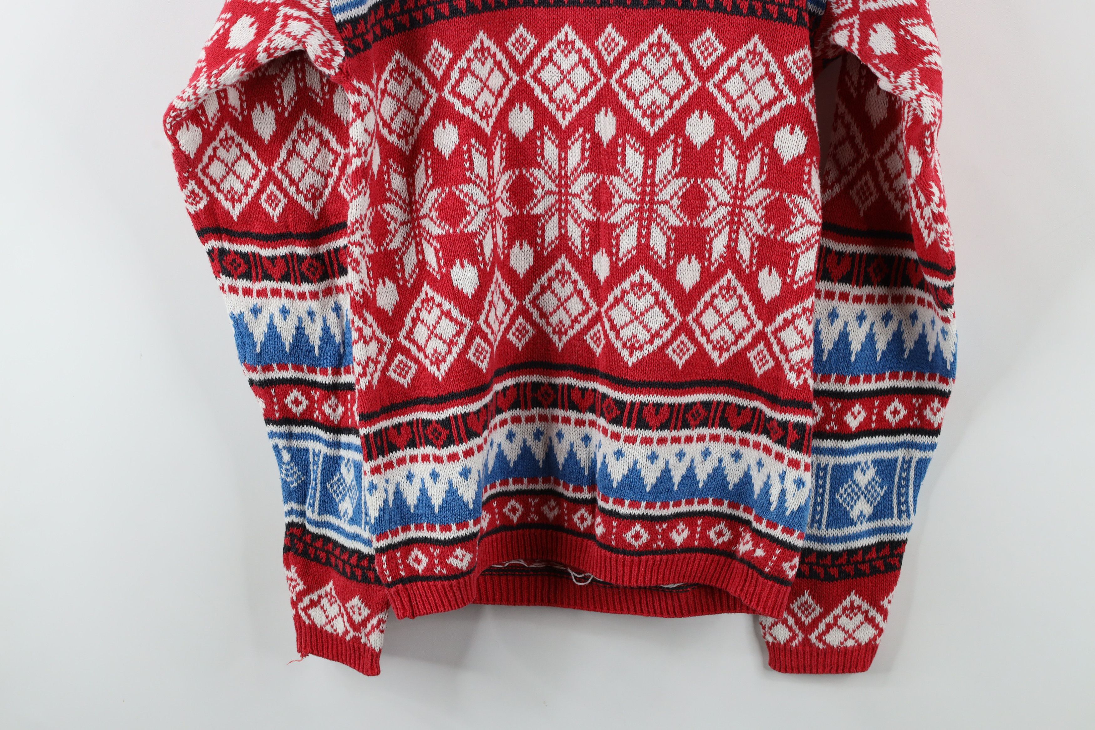 Vintage Vintage 90s Streetwear Heart Snowflake Knit Sweater Size S / US 4 / IT 40 - 10 Thumbnail