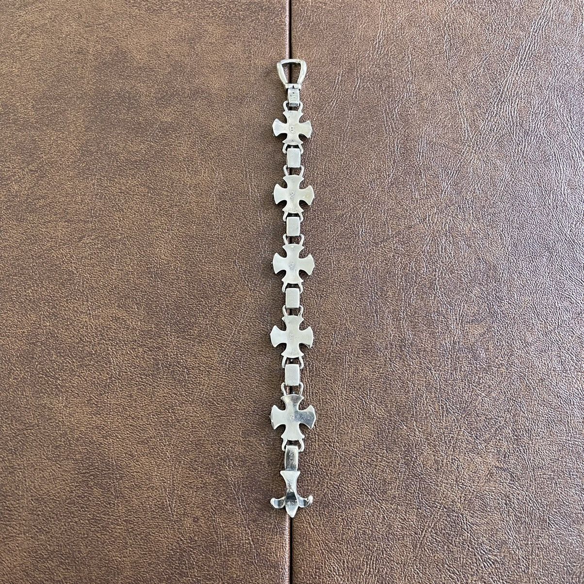 A&G Rock 925 Sterling Silver Cross Link Fleur De Lis Bracelet Size ONE SIZE - 4 Thumbnail