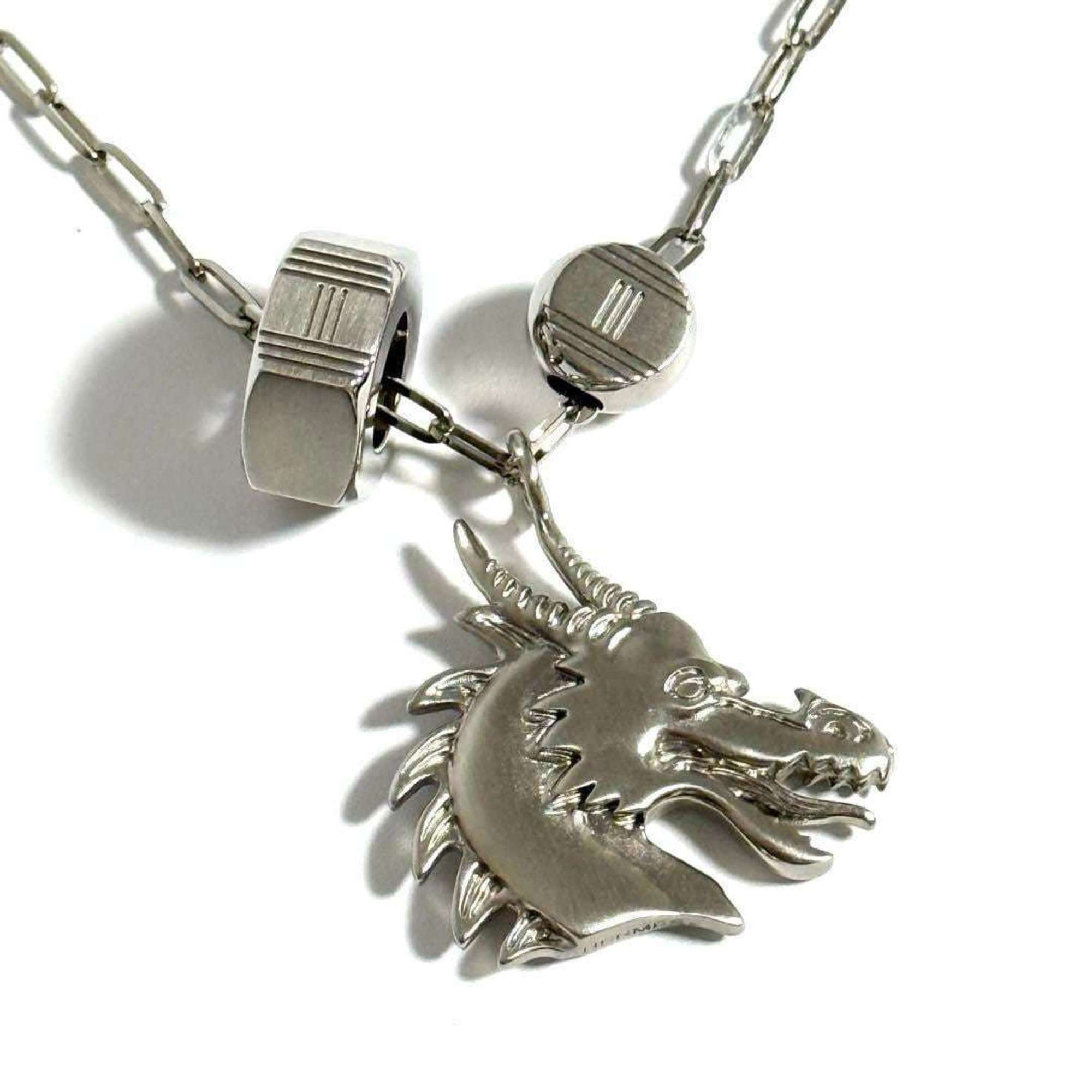 Hermes Hermes Men's Talisman Pendant Necklace Dragon Size ONE SIZE - 1 Thumbnail