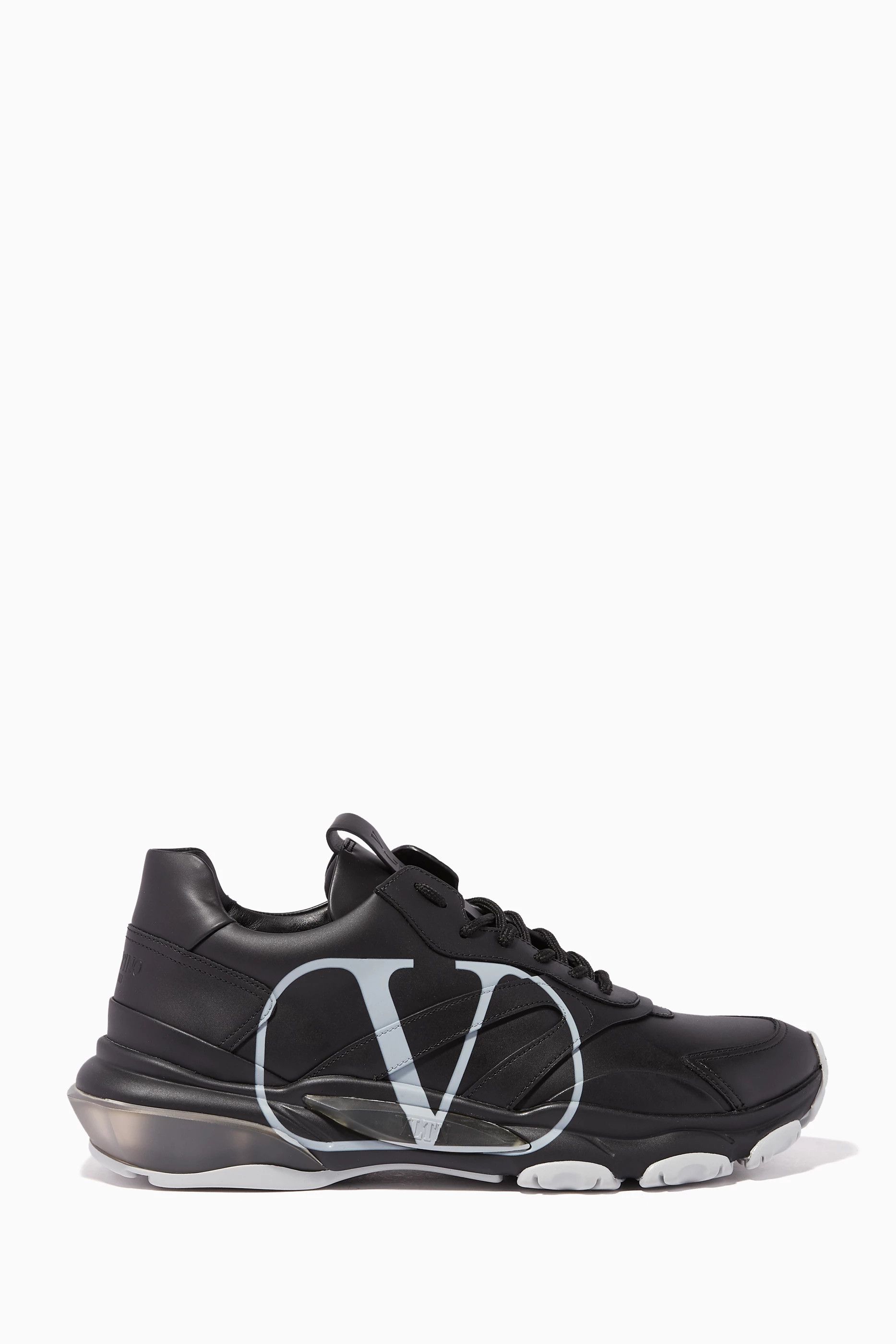Valentino o1y0525 Logo Leather Low-Top Sneakers in Black Size US 6 / EU 39 - 1 Thumbnail