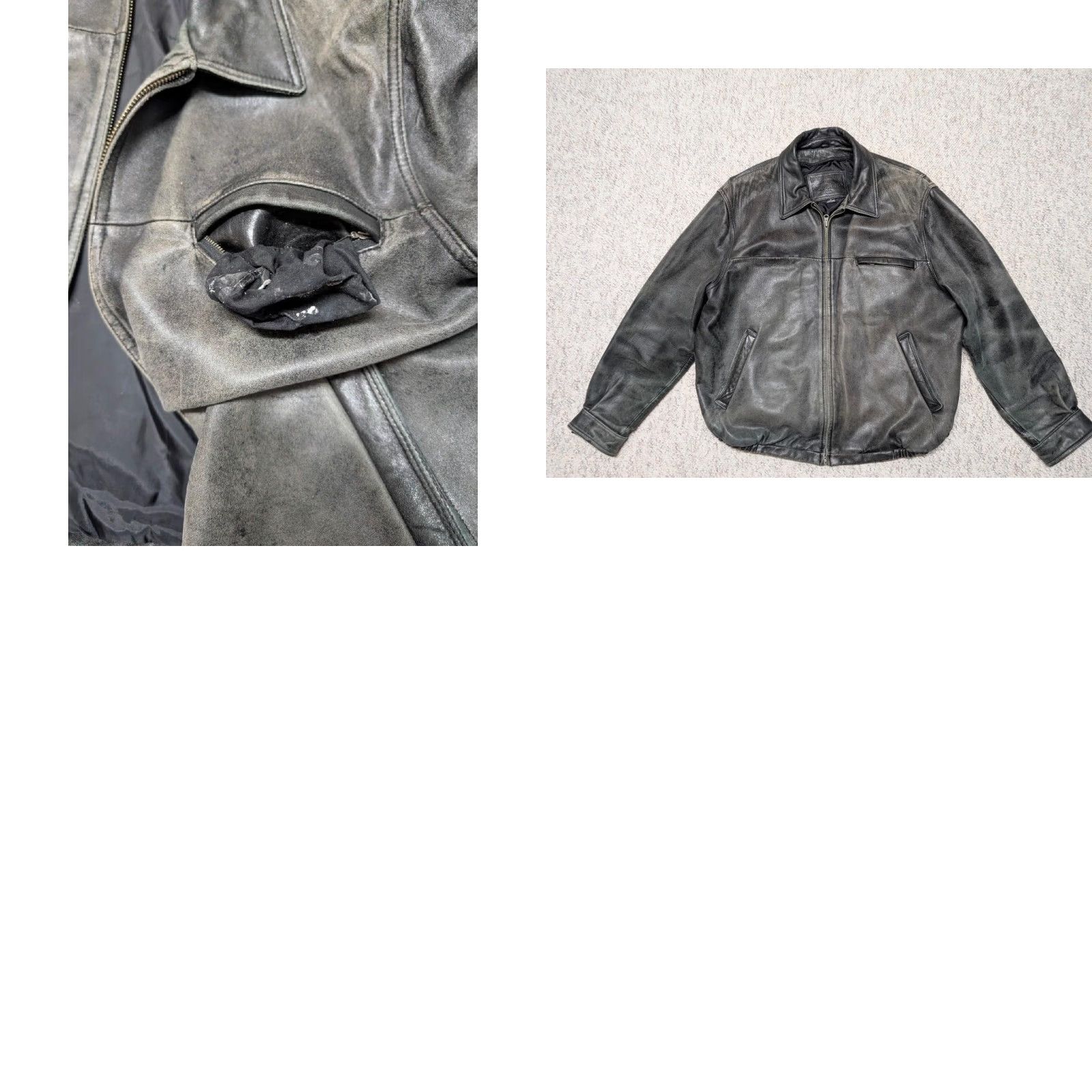 Vintage VINTAGE American Classics Bomber Jacket Mens XL Leather Patina 1990s Distressed 46-48 Chest 26 29.5 22 26 Size US L / EU 52-54 / 3 - 8 Thumbnail