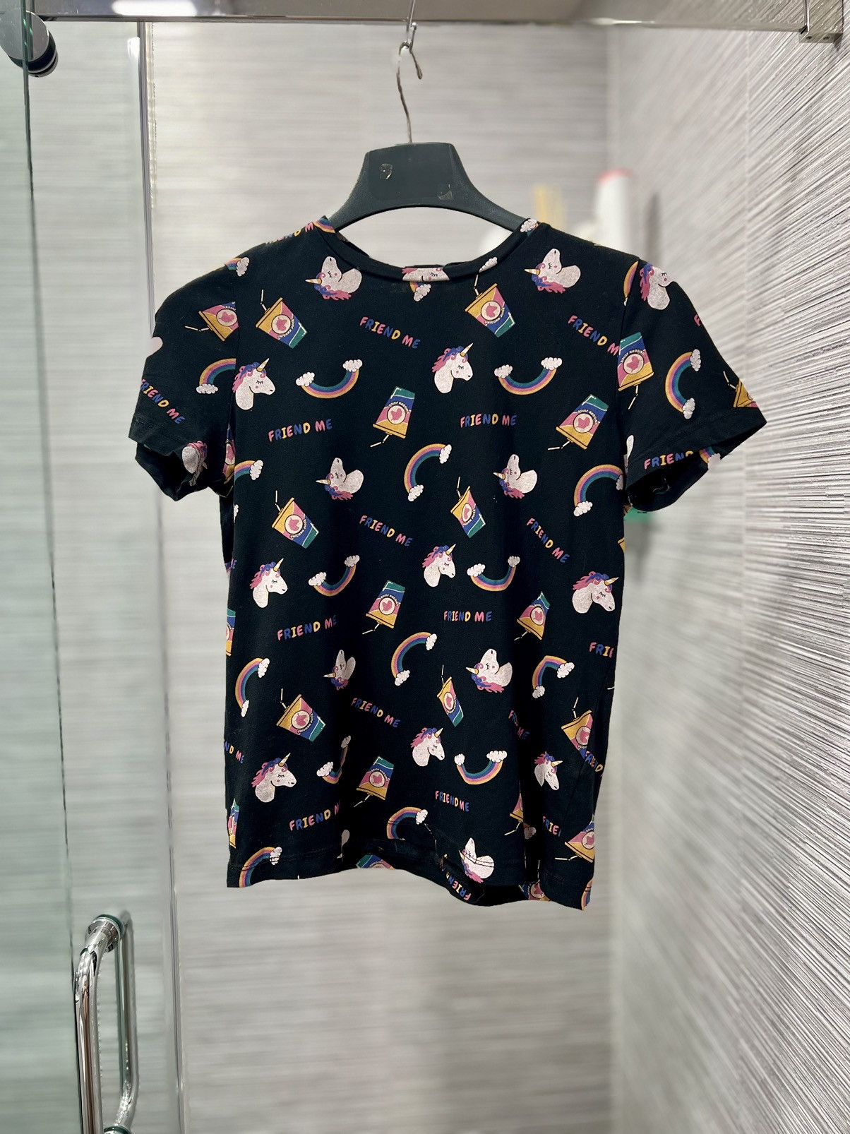 Pull & Bear Pull & Bear Women's Black Cotton Unicorn & Rainbow Print Size S / US 4 / IT 40 - 3 Thumbnail