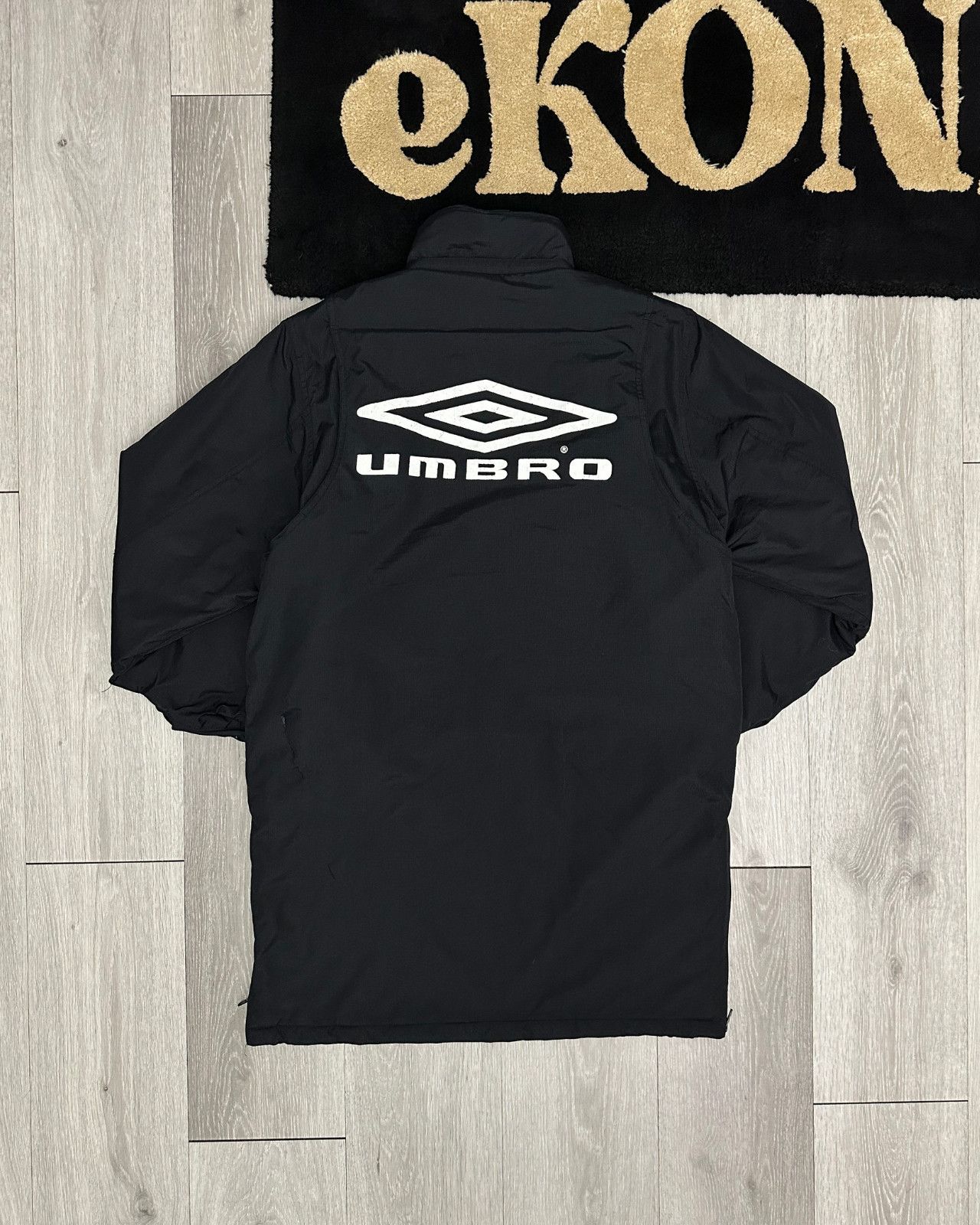 Umbro Vintage Umbro Quilted Long Winter Black Jacket - Size Small Size US S / EU 44-46 / 1 - 1 Thumbnail