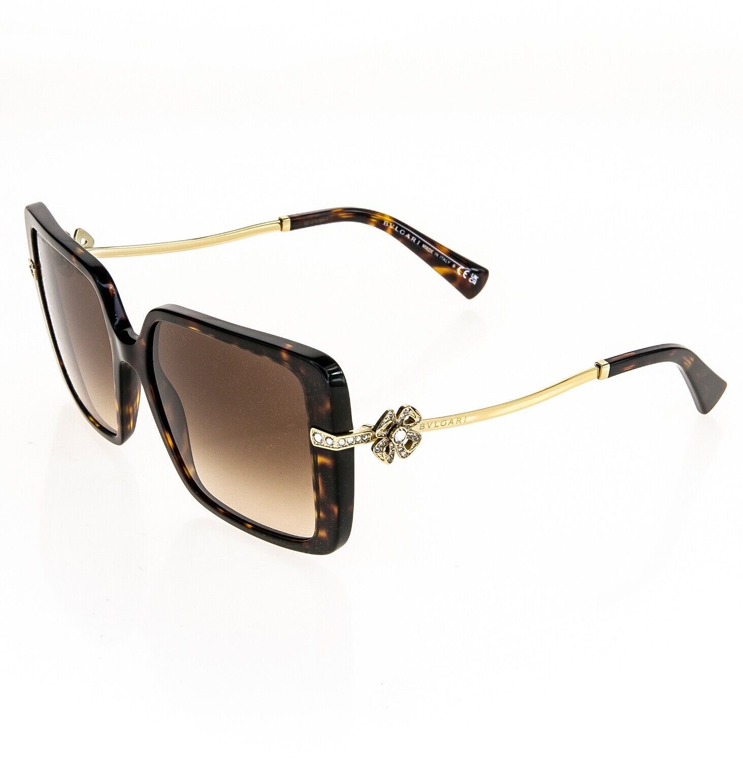 BVLGARI FLOWER BV8243B Gold Brown Rectangle Sunglasses 8243