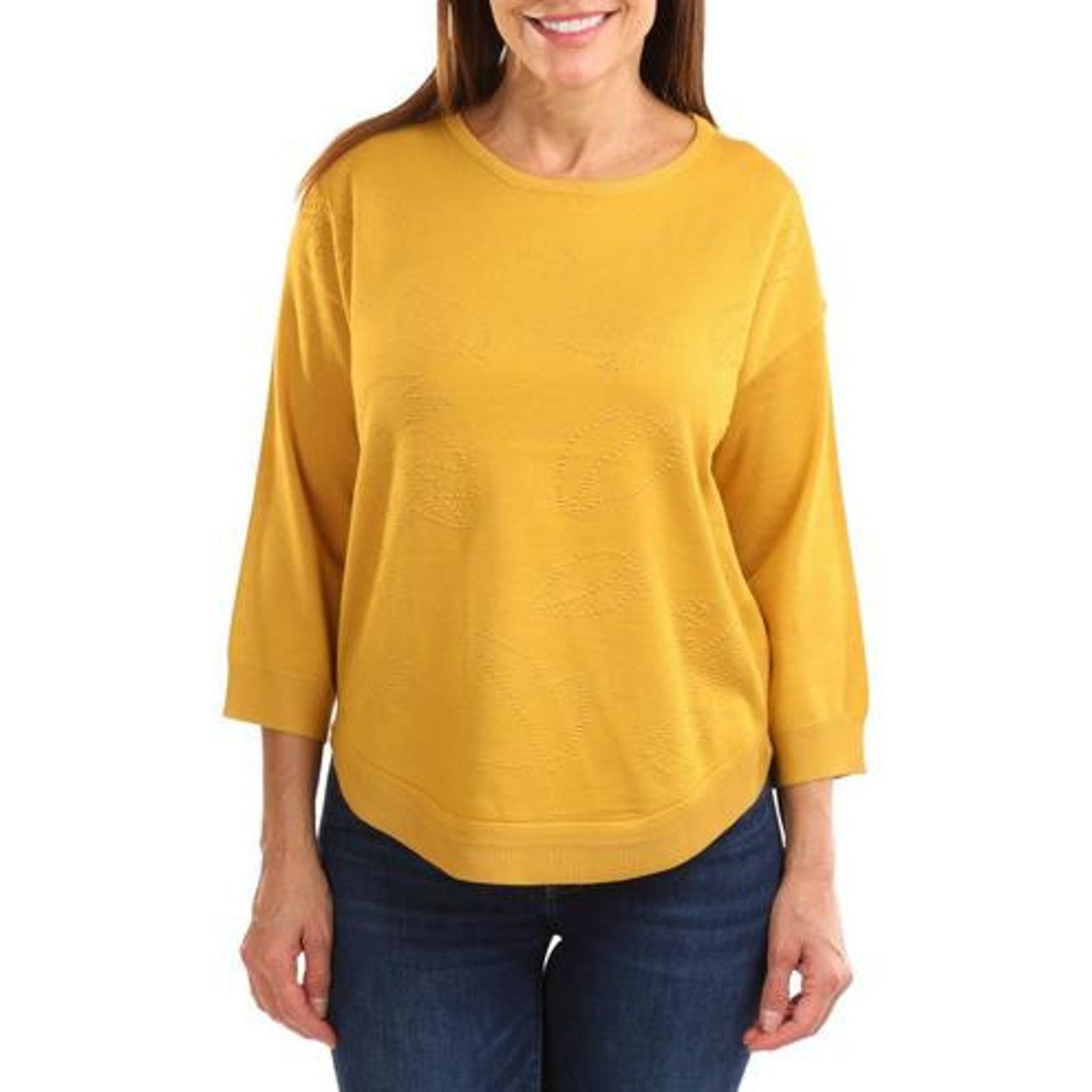 Other Cable & Gauge Mustard Yellow 3/4 Sleeve Sweater - Size Small Size S / US 4 / IT 40 - 7 Thumbnail