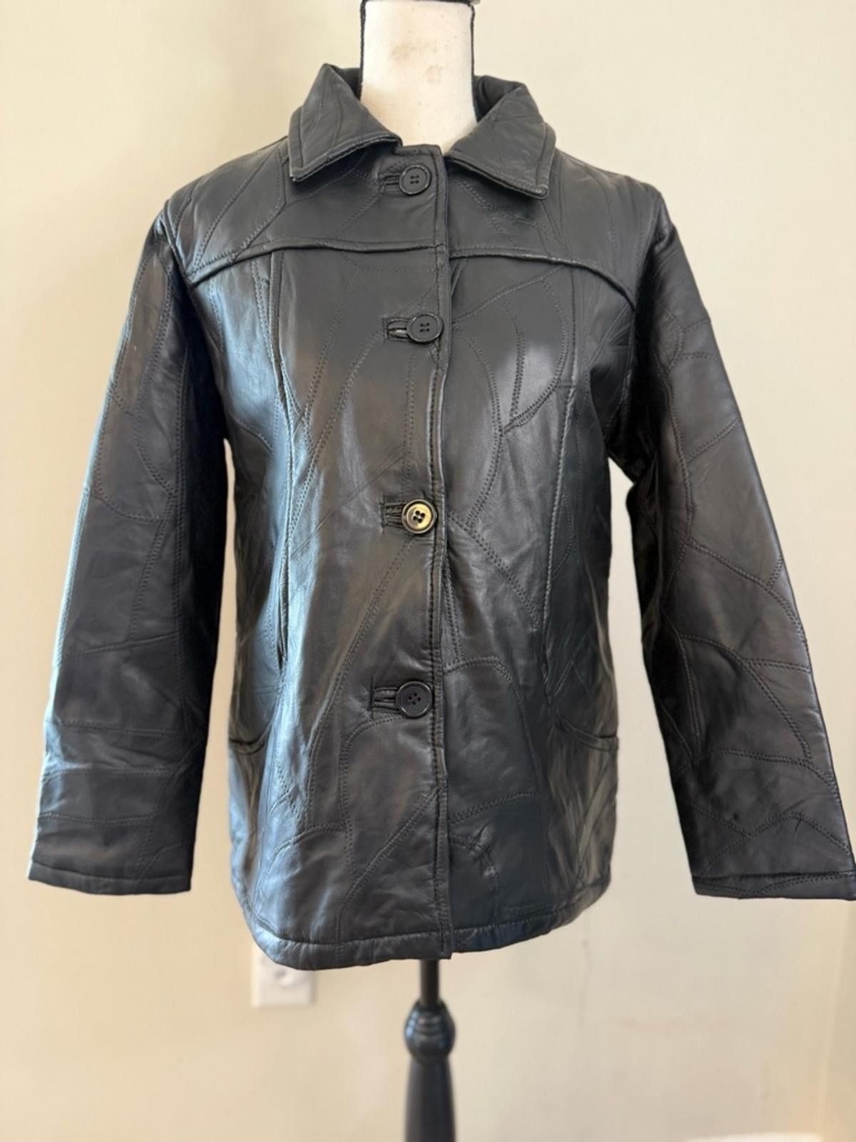 Other Tudor Court black leather coat removable faux fur vest SZ PS Size S / US 4 / IT 40 - 5 Thumbnail