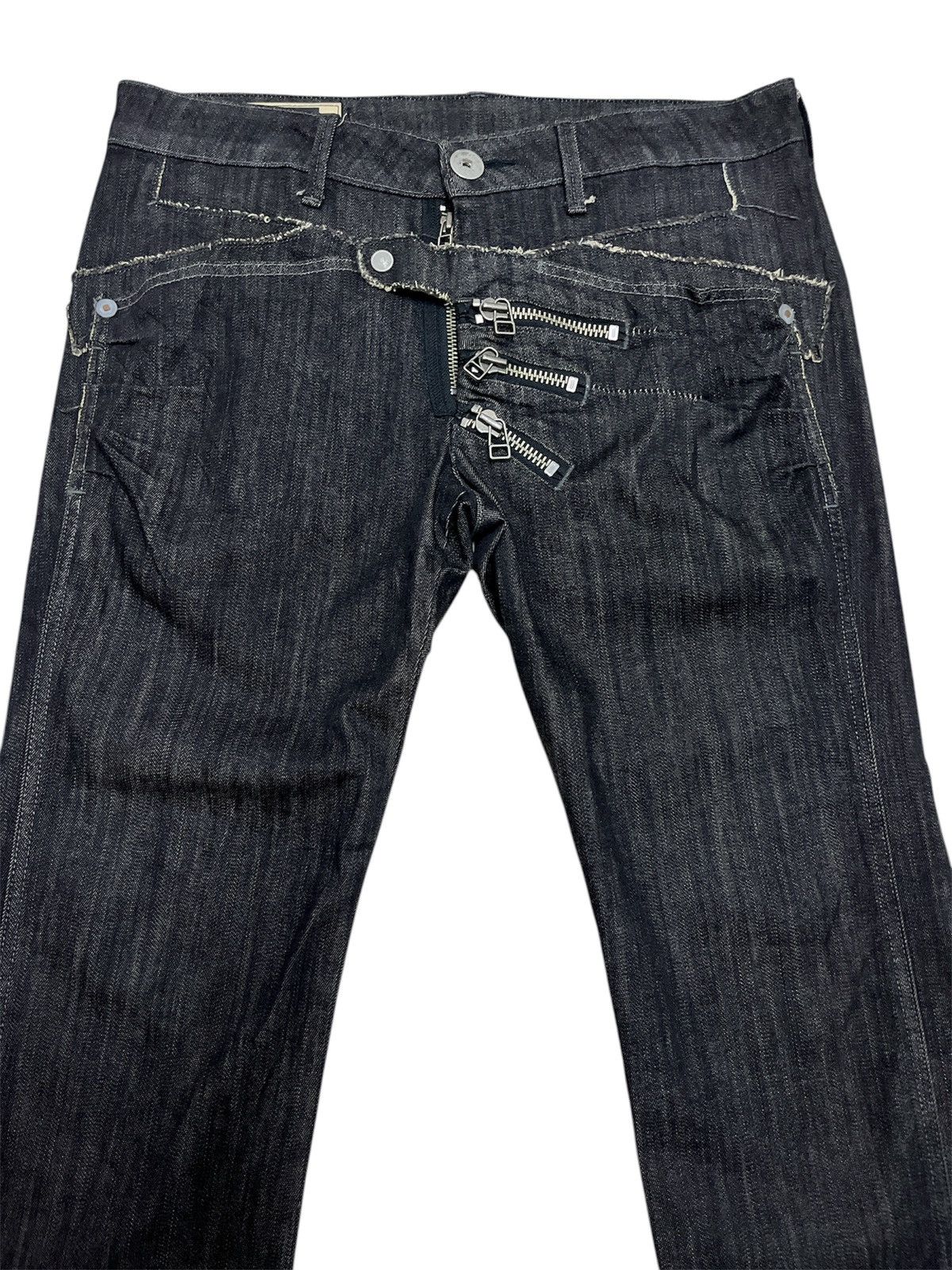 Marithe + Francois Girbaud Le Jean De MFG Multi Zipper Jeans Straight Cut W37 Size US 37 - 3 Thumbnail