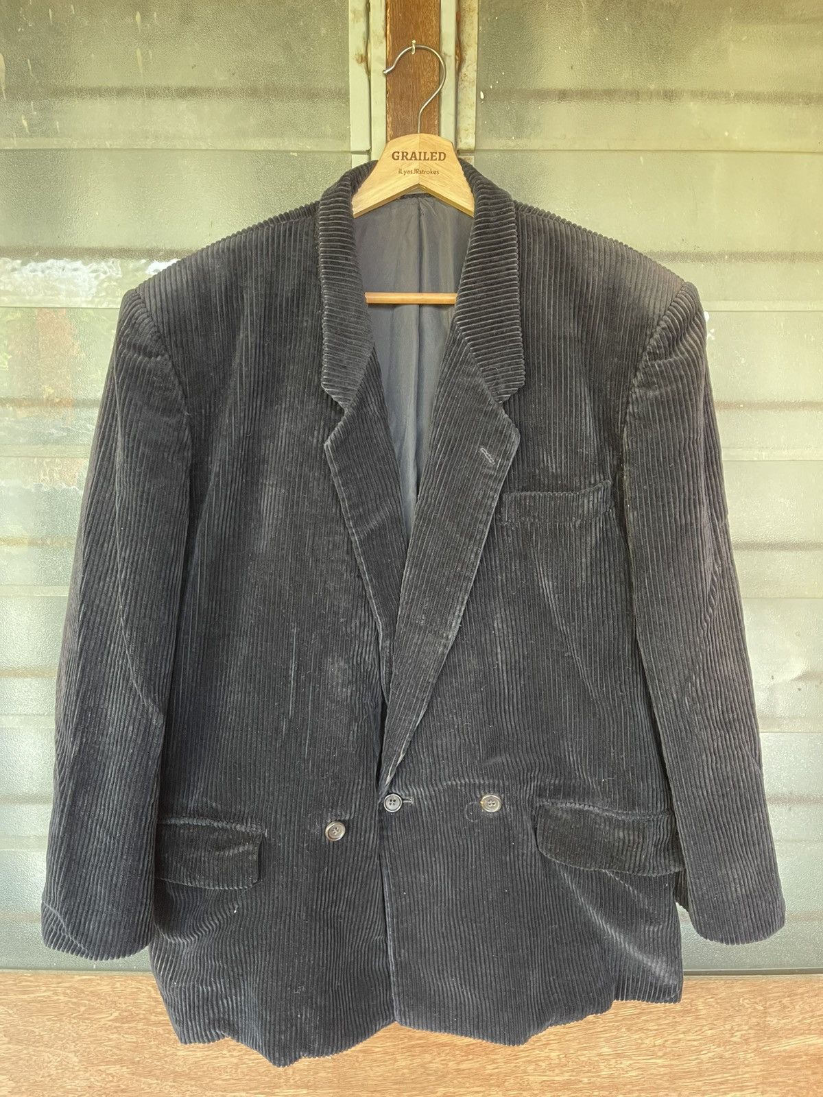 Comme des Garcons Homme Vintage Comme Des Garcons AD1990 Corduroy Faded Arms Jacket Size US M / EU 48-50 / 2 - 1 Thumbnail