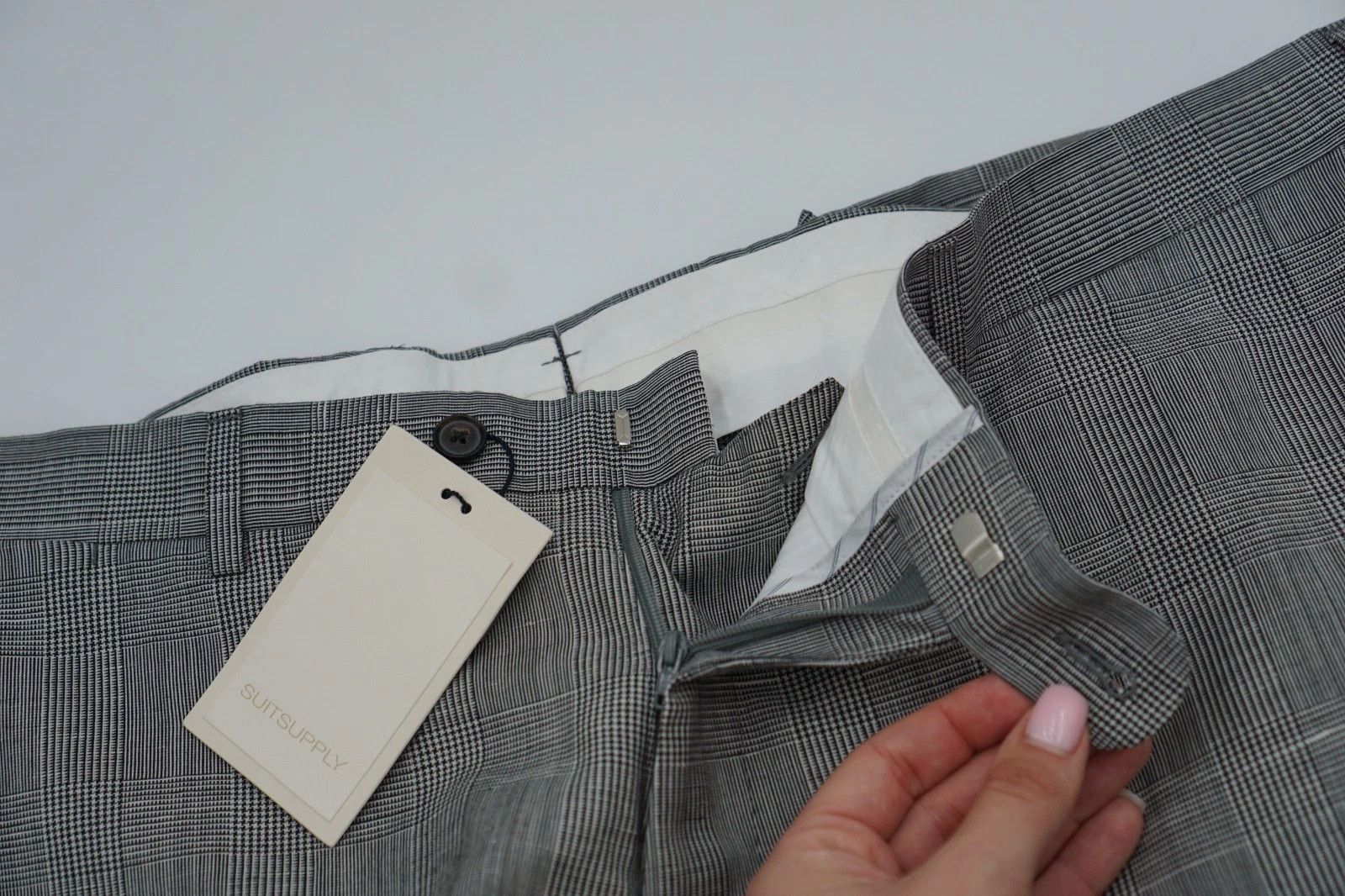Suitsupply Men Suitsupply Pants Grey Wool & Linen Brescia Plaid UK/US50 Size 50R - 3 Thumbnail