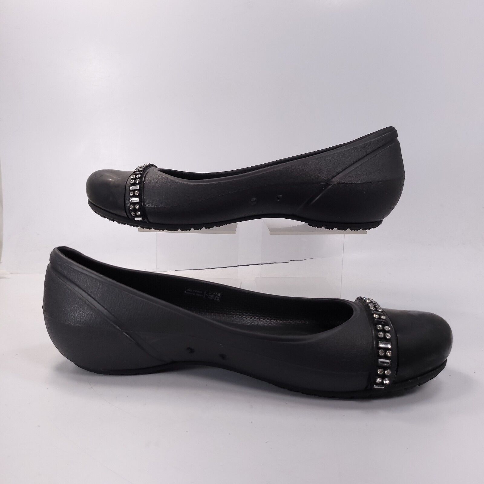Crocs Crocs Slip Ballet Flat Womens Size 7 Black Rubber Round Toe Size US 7 / IT 37 - 6 Thumbnail
