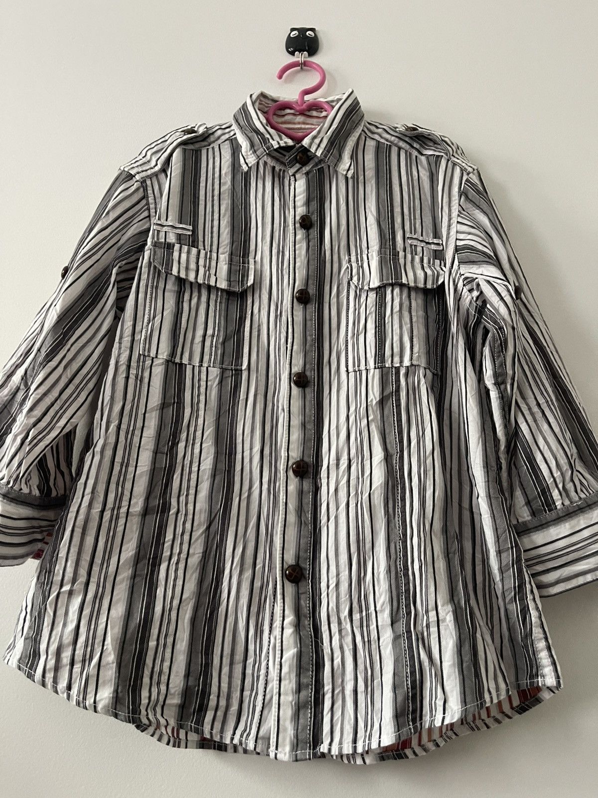 If Six Was Nine Rare Vintage RATTLE TRAP Striped Wood Button Japan Size US M / EU 48-50 / 2 - 5 Thumbnail