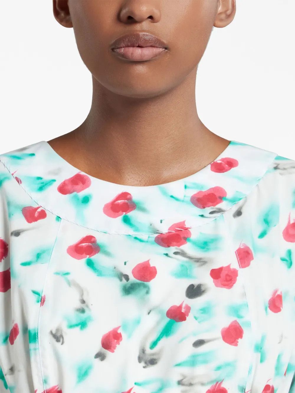 Marni o1w1db10125 Print Cotton Midi Dress in Multicolor Size L / US 10 / IT 46 - 6 Thumbnail