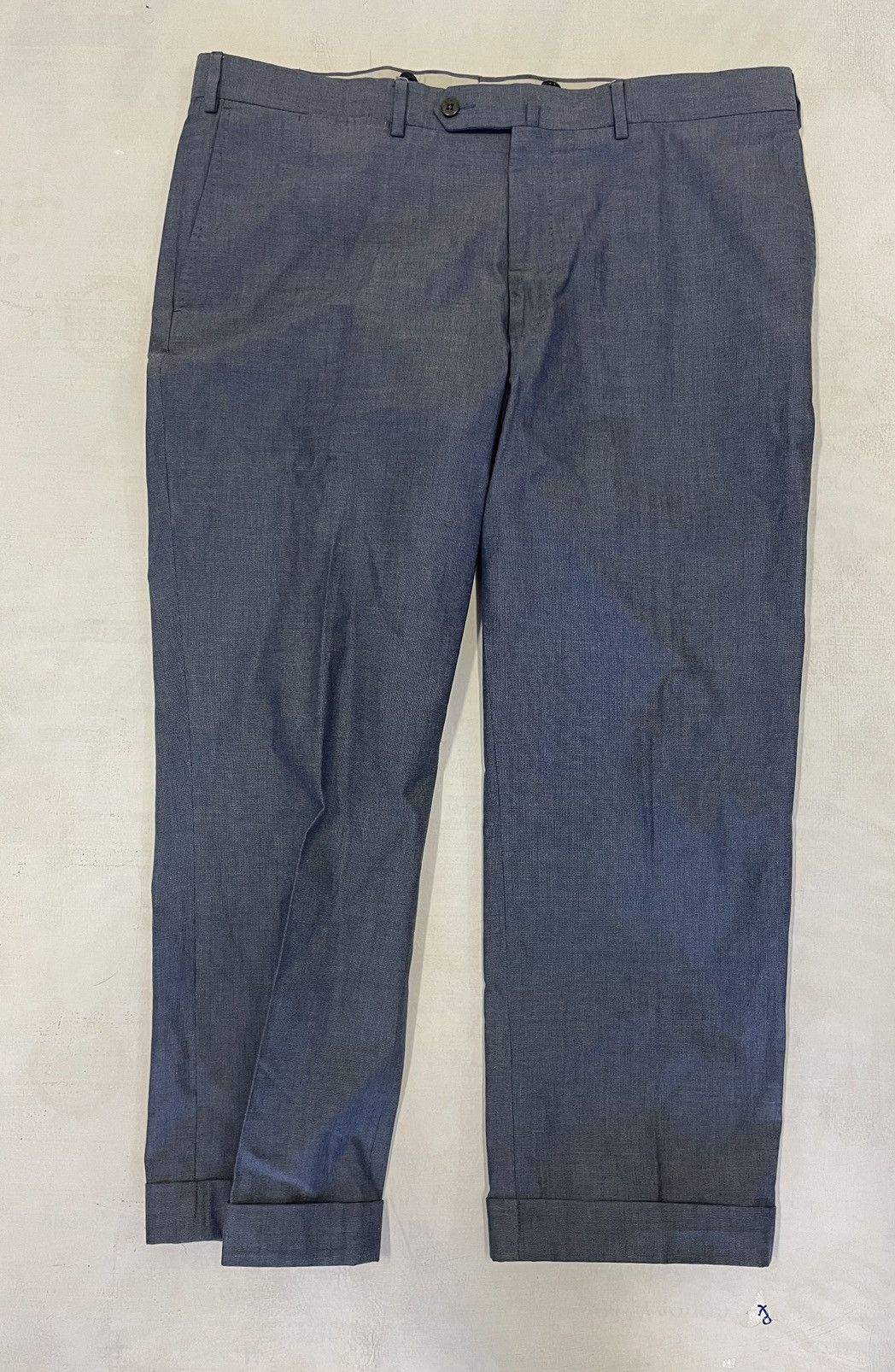 Ermenegildo Zegna Micro Nailhead Flat Front Cotton Trouser Size US 39 - 3 Thumbnail