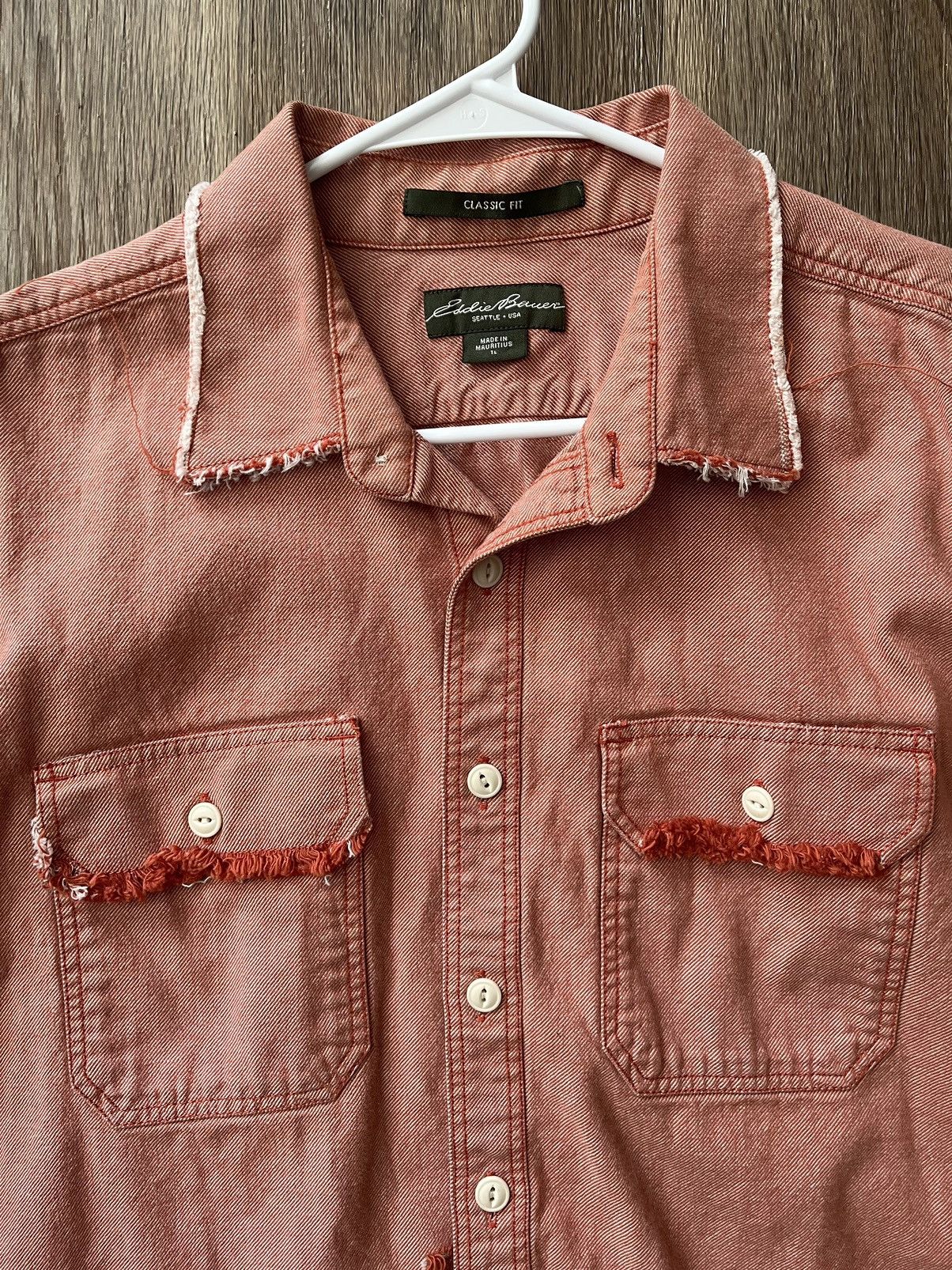 Eddie Bauer × Vintage Distressed Sun faded Eddie Bauer orange button down large Size US L / EU 52-54 / 3 - 2 Thumbnail
