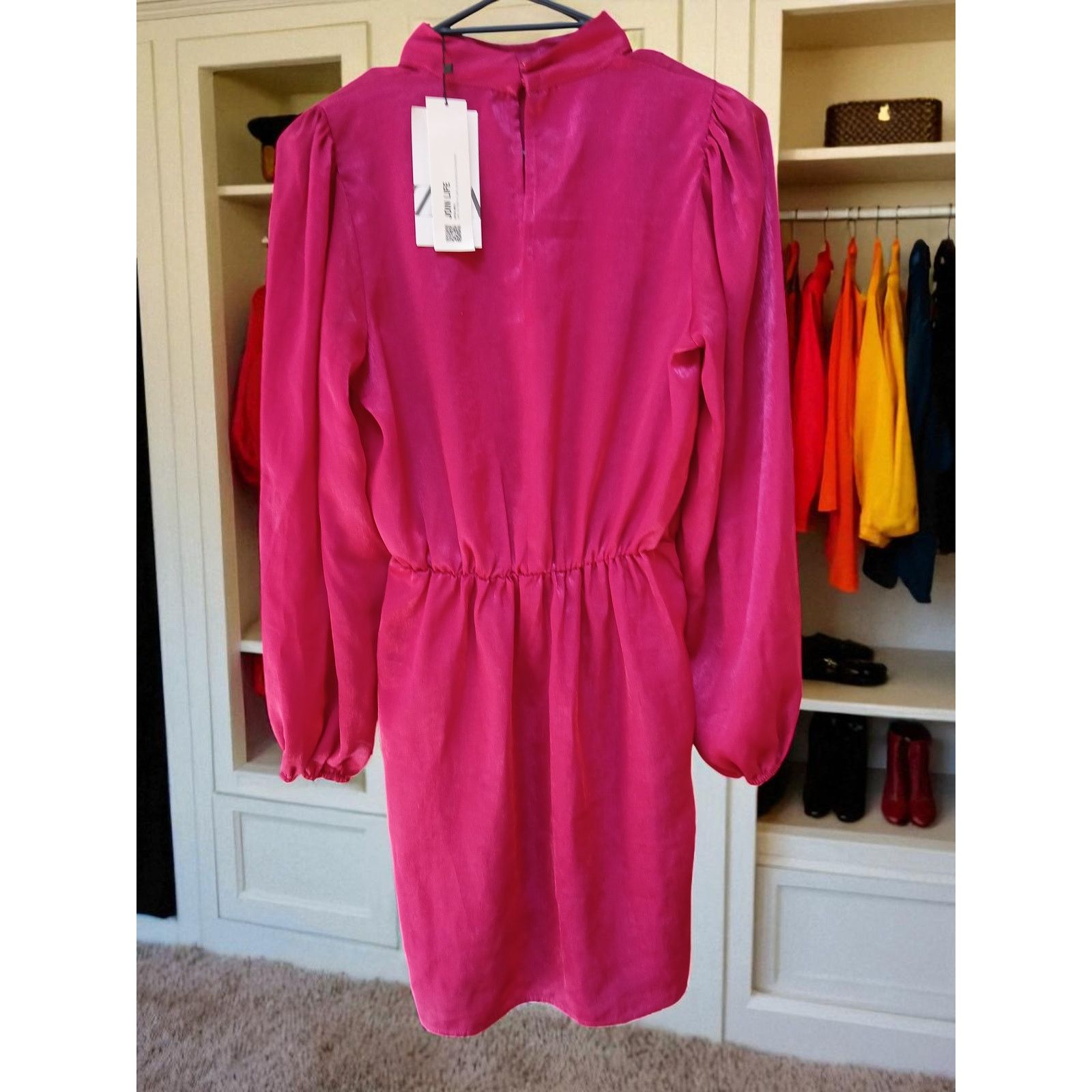 Zara Zara Satin Effect Mock Neck Dress Size: XS - NWT Size XS / US 0-2 / IT 36-38 - 4 Thumbnail
