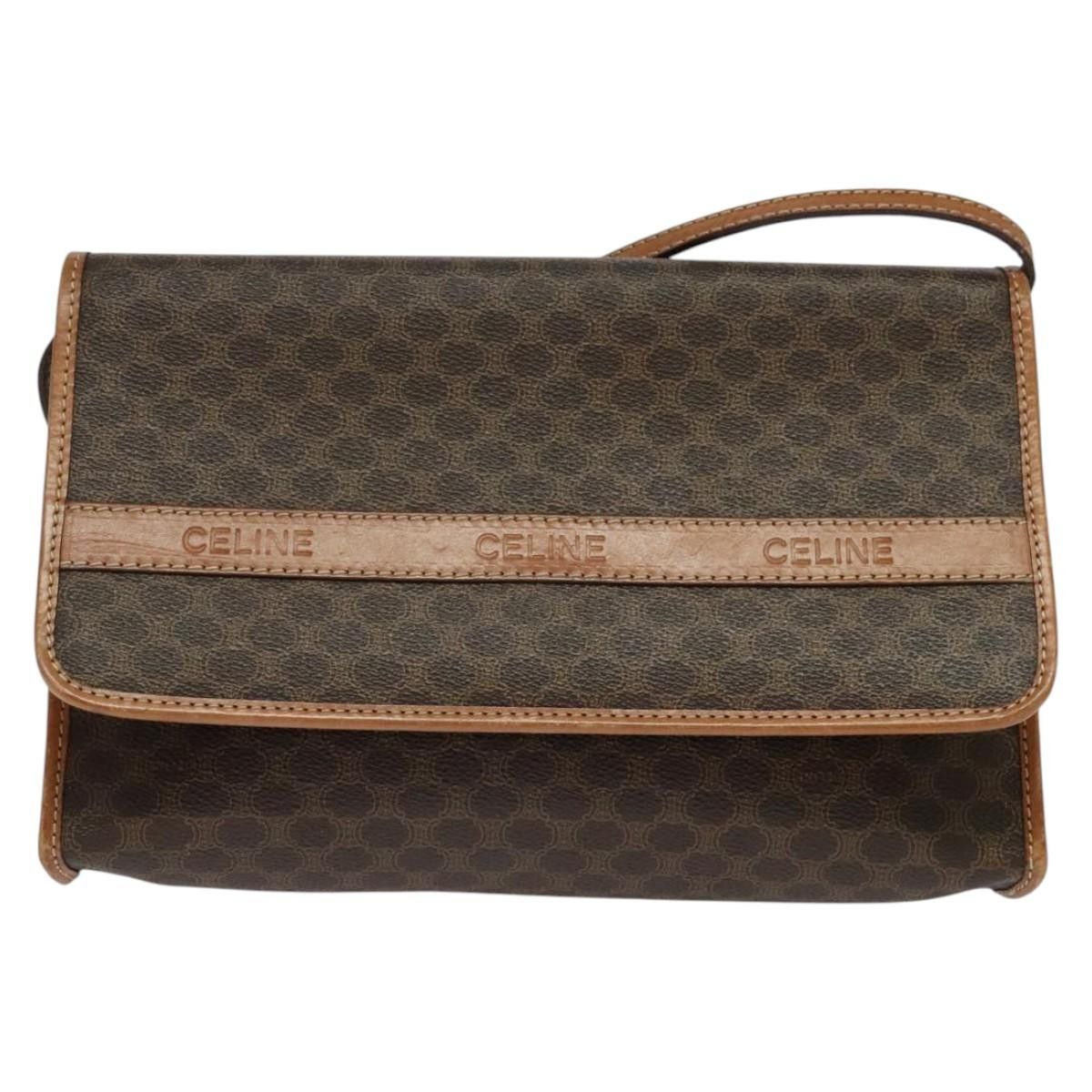 Celine CELINE Macadam Canvas Shoulder Bag Pvc Leather Brown Gold Size ONE SIZE - 2 Thumbnail