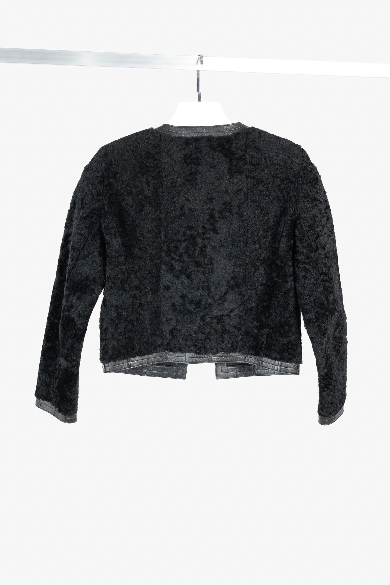 Chanel Chanel 03A Black Curly Lambskin & Leather Cropped Bow Jacket Size XXS / US 00 / IT 34 - 2 Thumbnail
