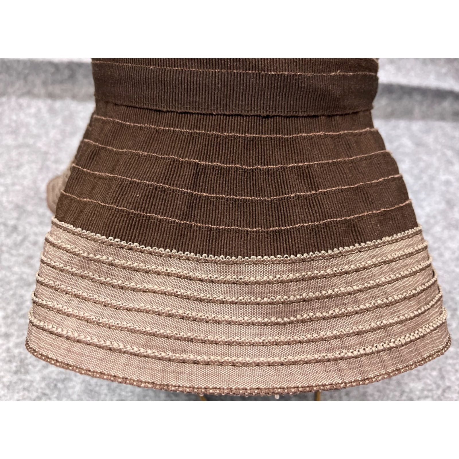 CO August Bucket Hat Womens One Size Brown Striped Cotton Lightweight Outdoors Beach Size ONE SIZE - 3 Thumbnail