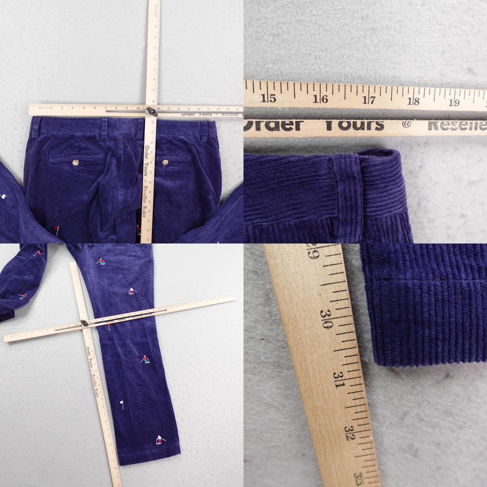 Vineyard Vines VINTAGE Vineyard Vines Pants Chino Men 35x32 Corduroy Purple Embroidered Skiers/Logo - 35 Inseam Regular Fit, Flat Front, Button Zip Closure Mens Size US 35 - 8 Thumbnail