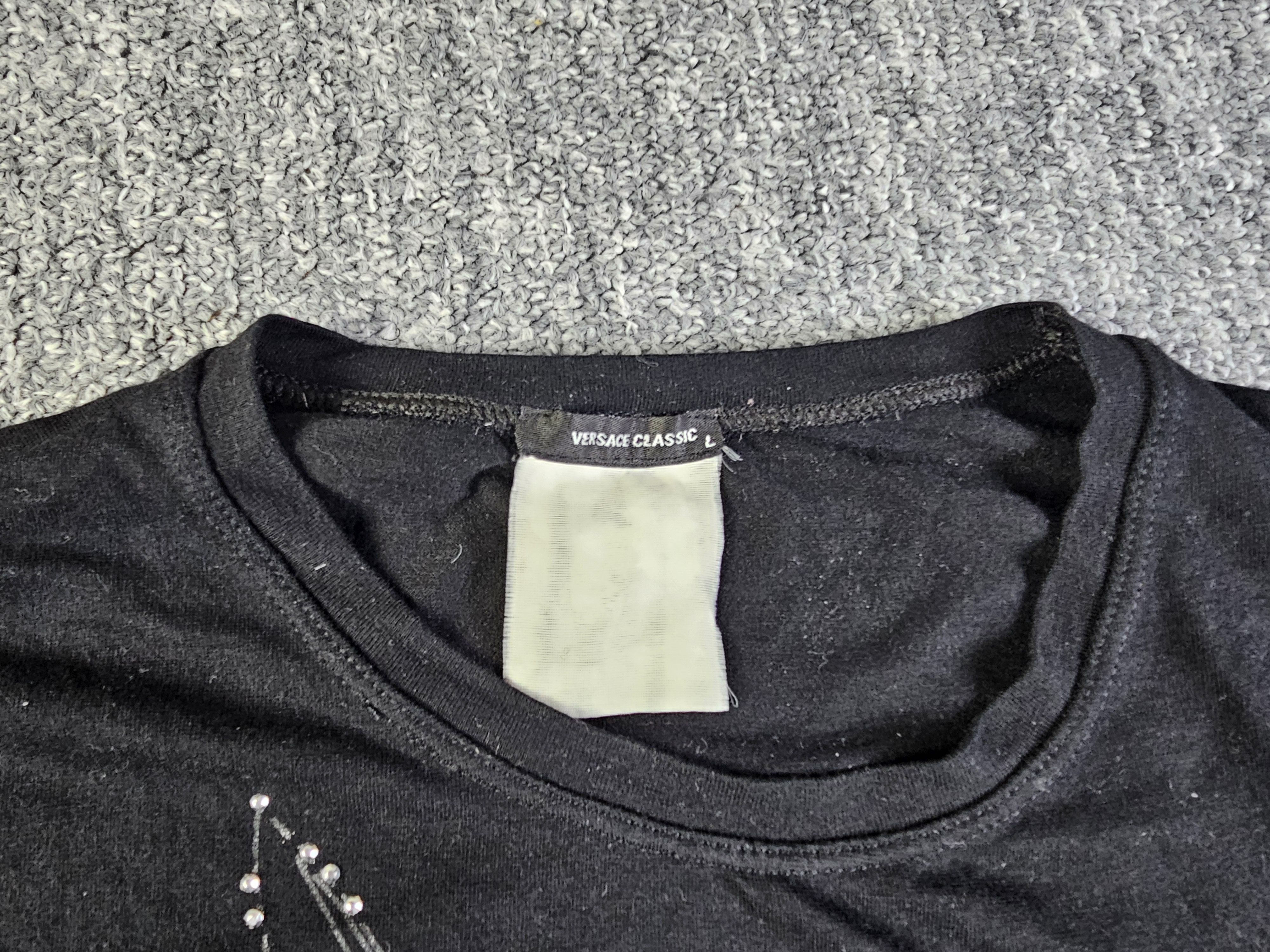 Versace Versace Classic 90s Medusa Rhinestone Black Long Sleeve Top Size L / US 10 / IT 46 - 7 Thumbnail