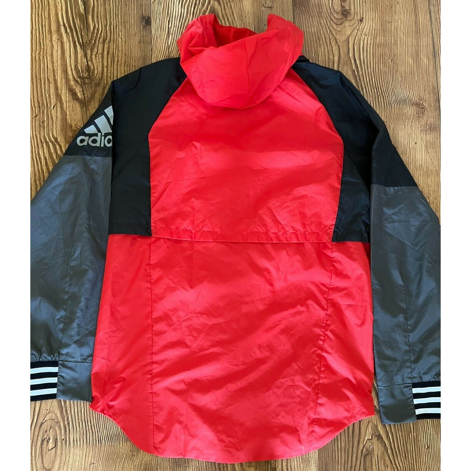 Adidas ID Woven Men's Shell hot Windbreaker Gray Red Jacket CV3268 Size S $85.