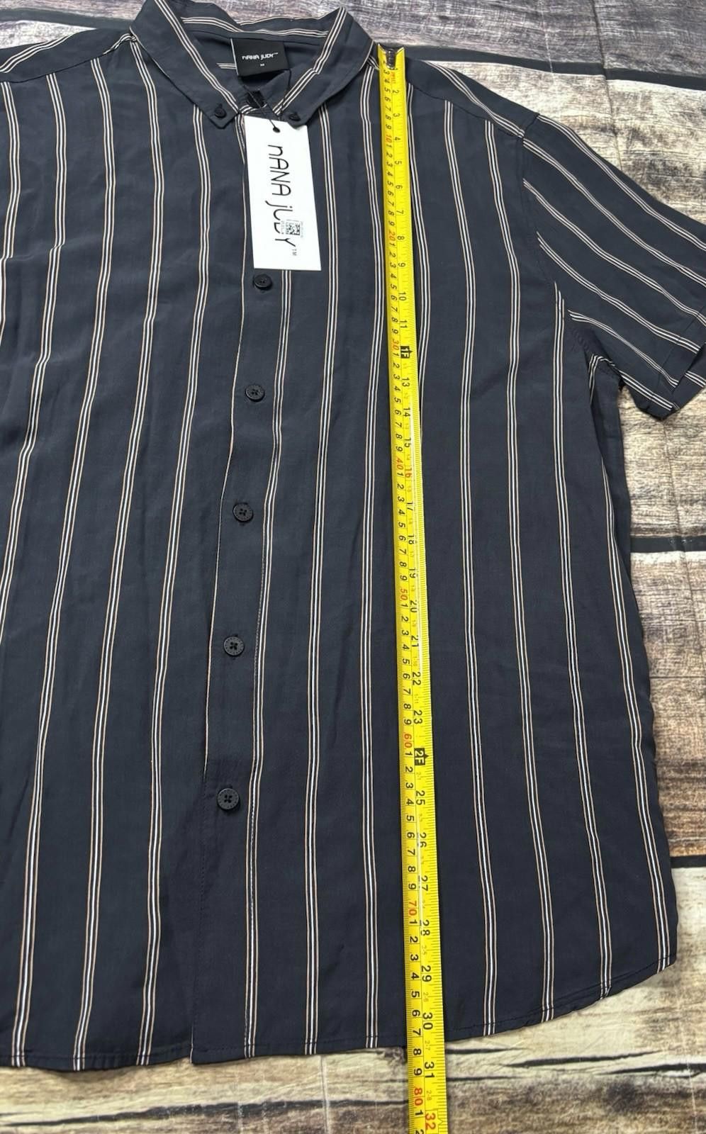 NANA JUDY Nana Judy Shirt Mens Medium Verve Navy Striped Button Up $75 Size US M / EU 48-50 / 2 - 8 Thumbnail