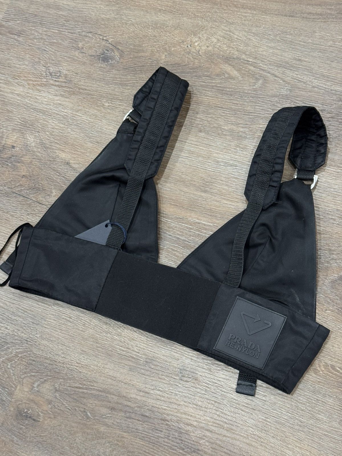 Prada Prada Milano Black Nylon Triangle Logo Harness Bralette Top Size M / US 6-8 / IT 42-44 - 5 Thumbnail