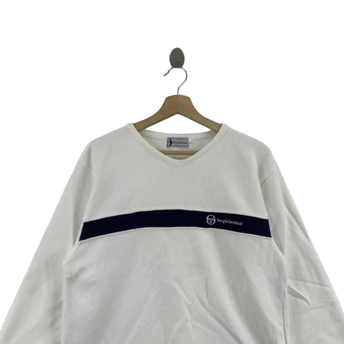 Sergio Tacchini Vintage 90’ SERGIO TACCHINI ITALY Striped Tennis Size L / US 10 / IT 46 - 4 Thumbnail