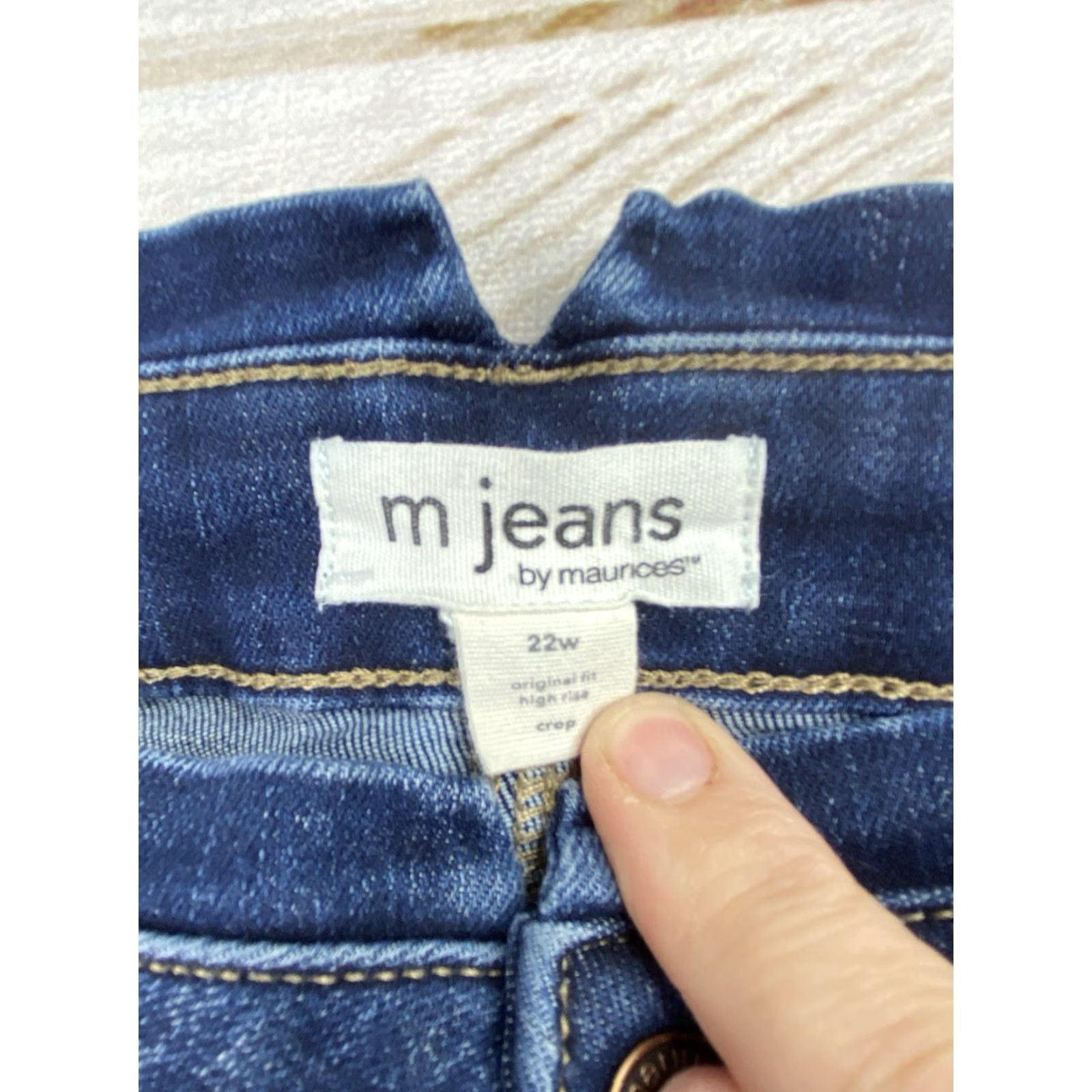 Vintage Maurices Jeans Womens 22W High Rise Cropped Denim Blue 90s City School Maurices Shirt? Size 40" / US 18 - 3 Thumbnail