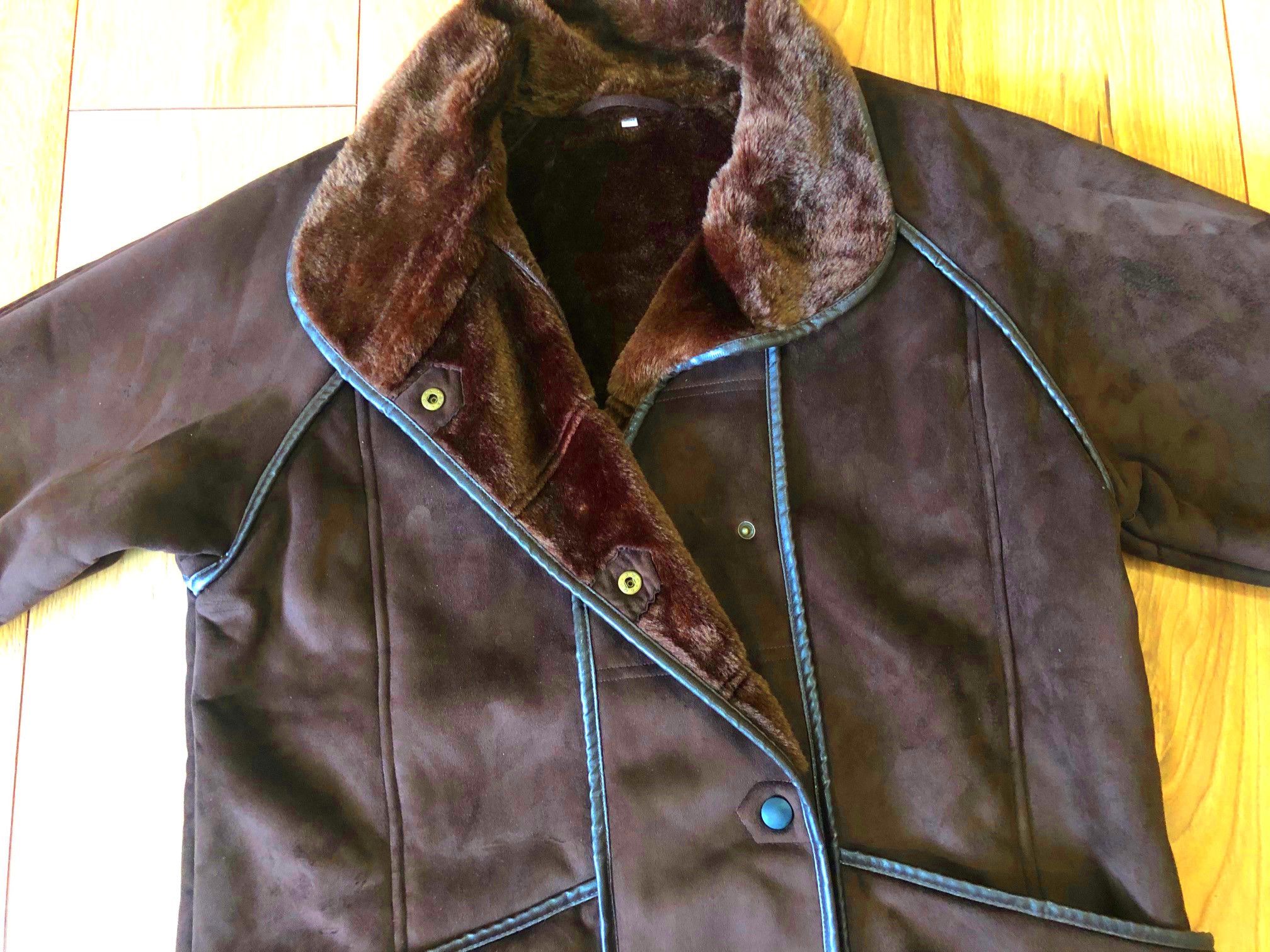 Other Women's jacket brown chocolate XL/2XL suede + fur Size XXL / US 16-18 / IT 52-54 - 4 Thumbnail