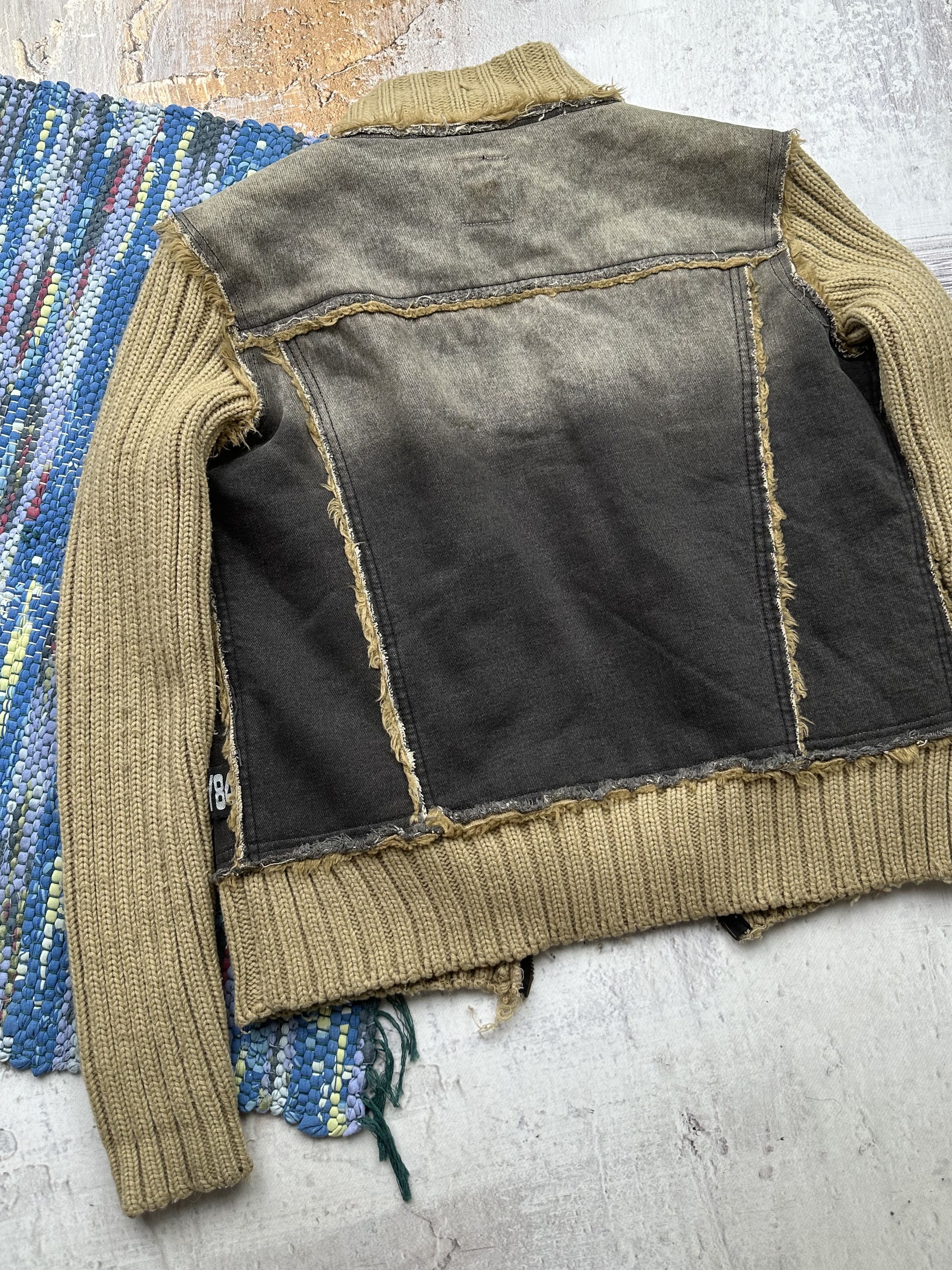 Japanese Brand Vintage Faded Knit Hybrid Jacket Size US S / EU 44-46 / 1 - 6 Thumbnail