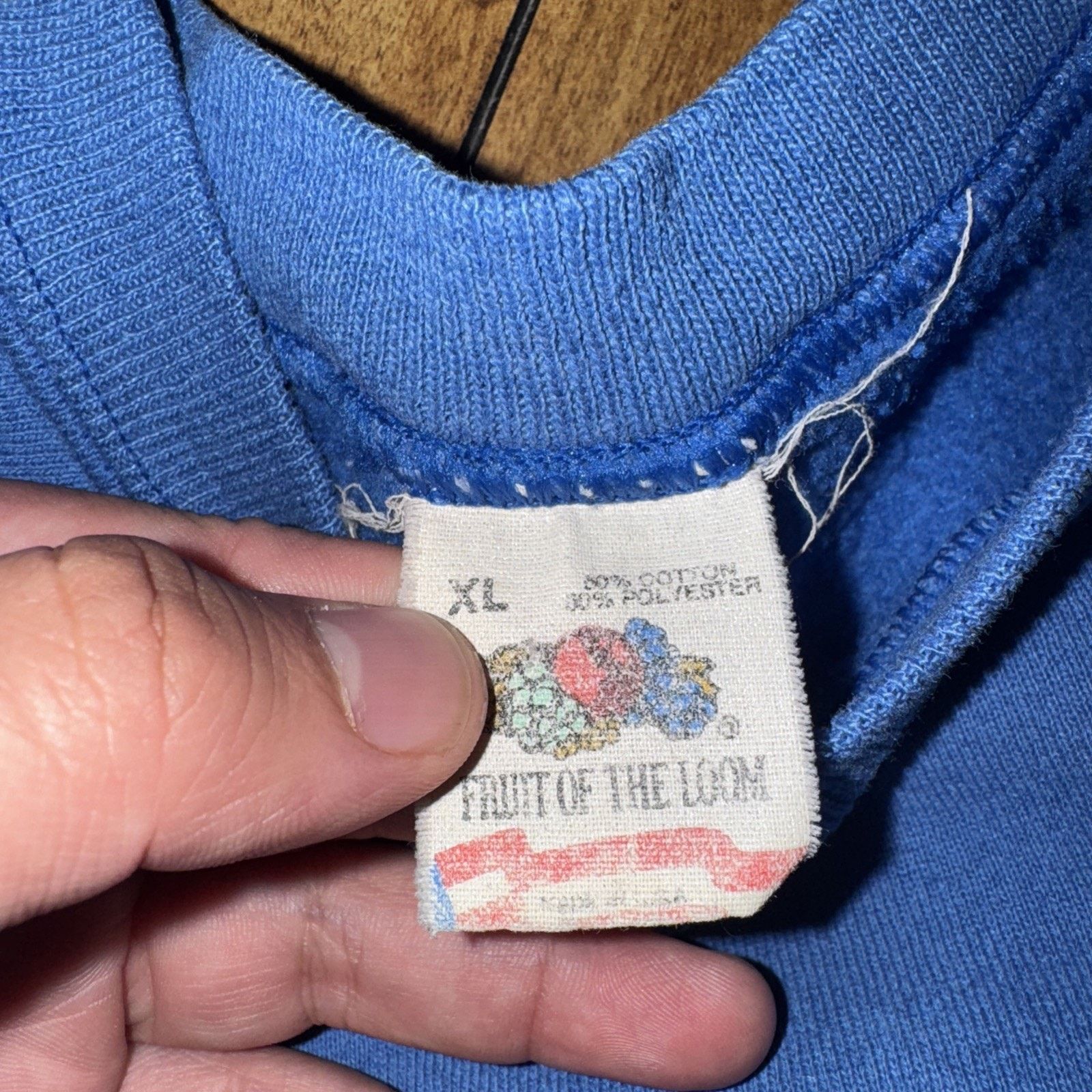 Fruit Of The Loom × Vintage Vintage Fruit Of The Loom Crewneck Blue XL 22x26 Made In USA Size US XL / EU 56 / 4 - 3 Thumbnail