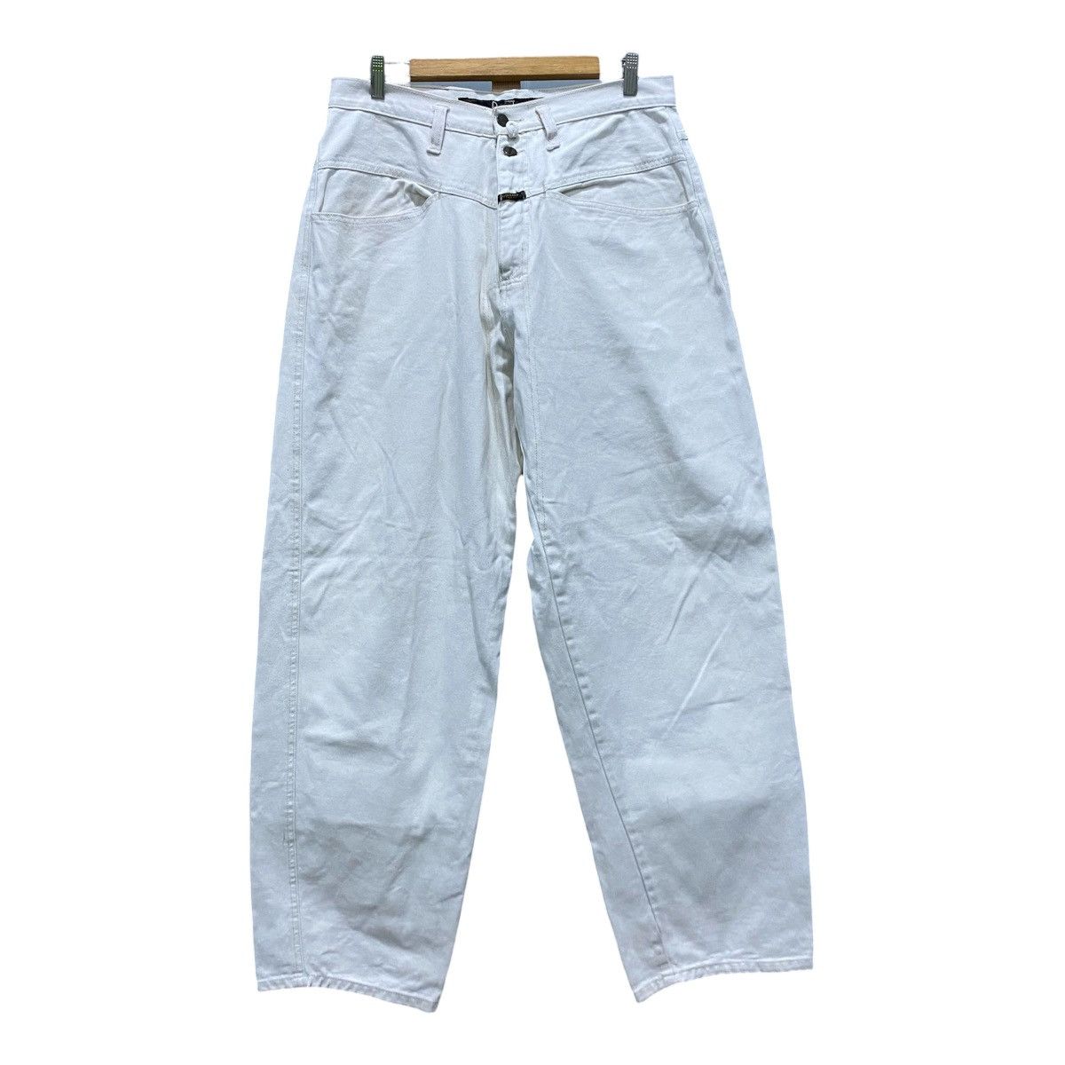 Marithe + Francois Girbaud Vintage Marithé François Girbaud White Wide Leg Baggy Jeans Size US 32 / EU 48 - 1 Thumbnail