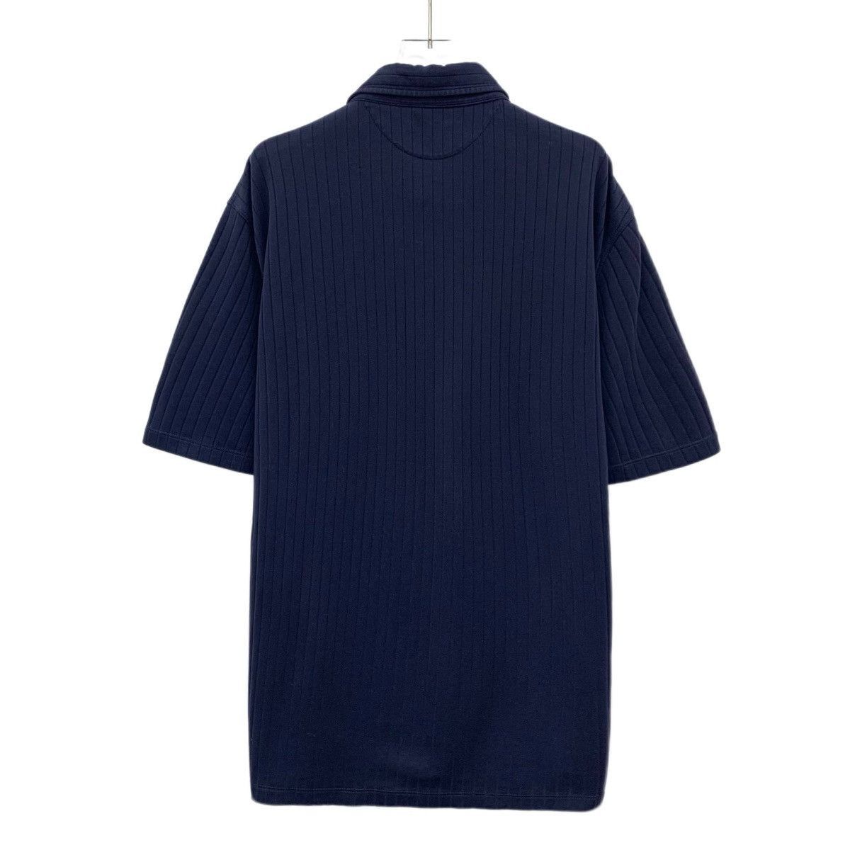 Brunello Cucinelli Blue Ribbed Short Sleeve Polo Shirt Size US L / EU 52-54 / 3 - 2 Thumbnail