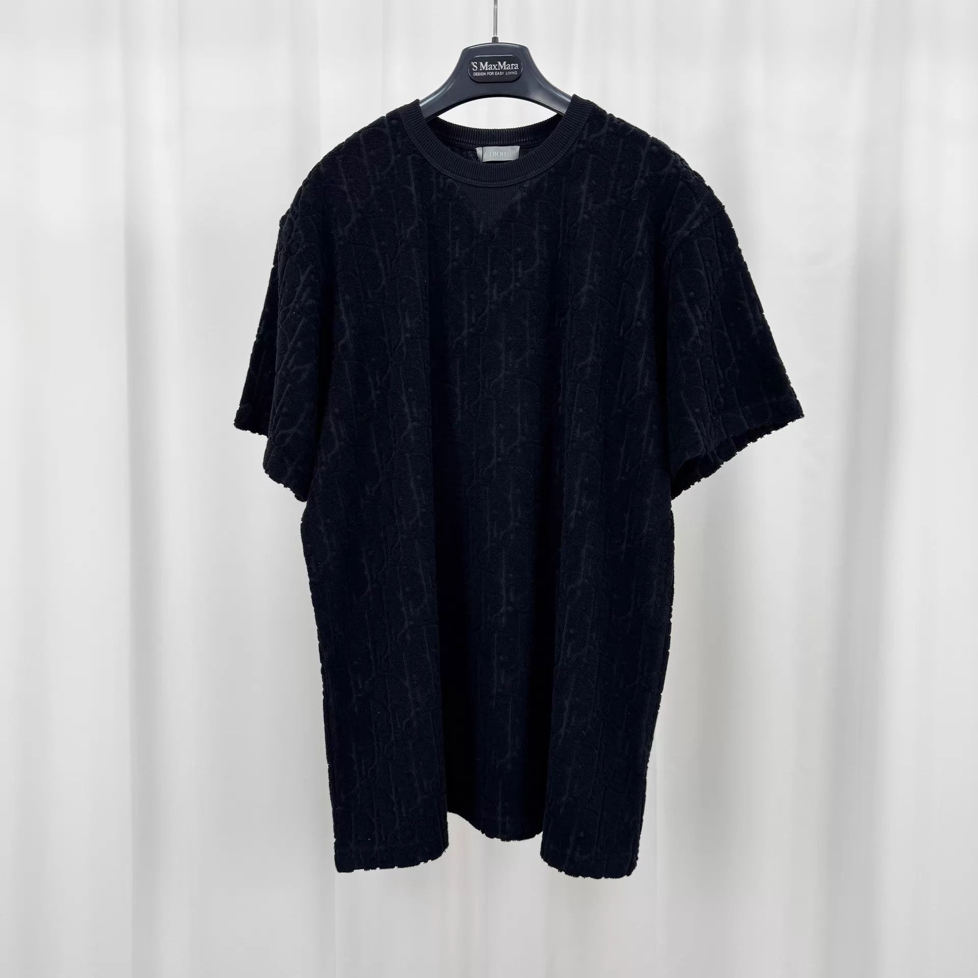 Dior Men's Black Oblique AOP Terry Tee L 99 New