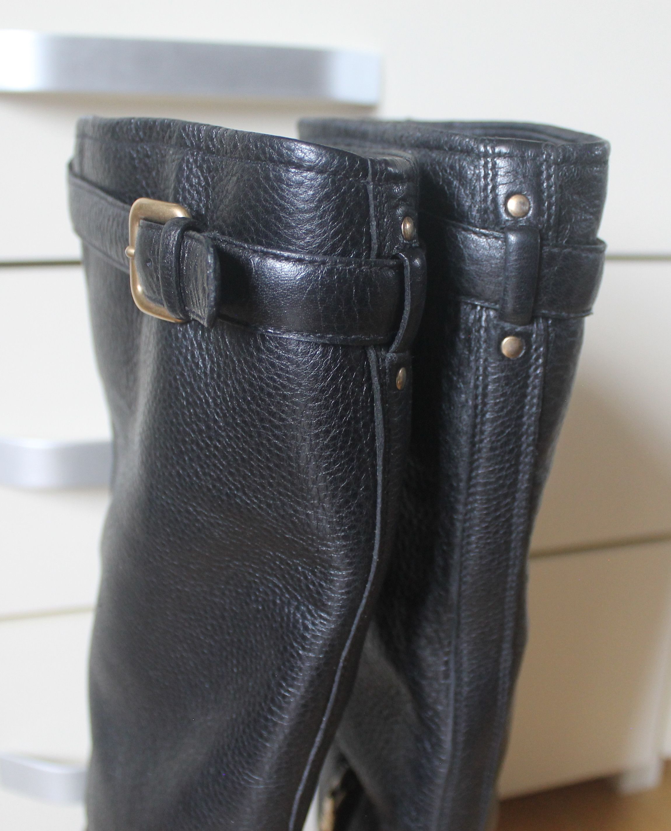 Prada Prada Black High Leather Boots Size US 9 / IT 39 - 6 Thumbnail