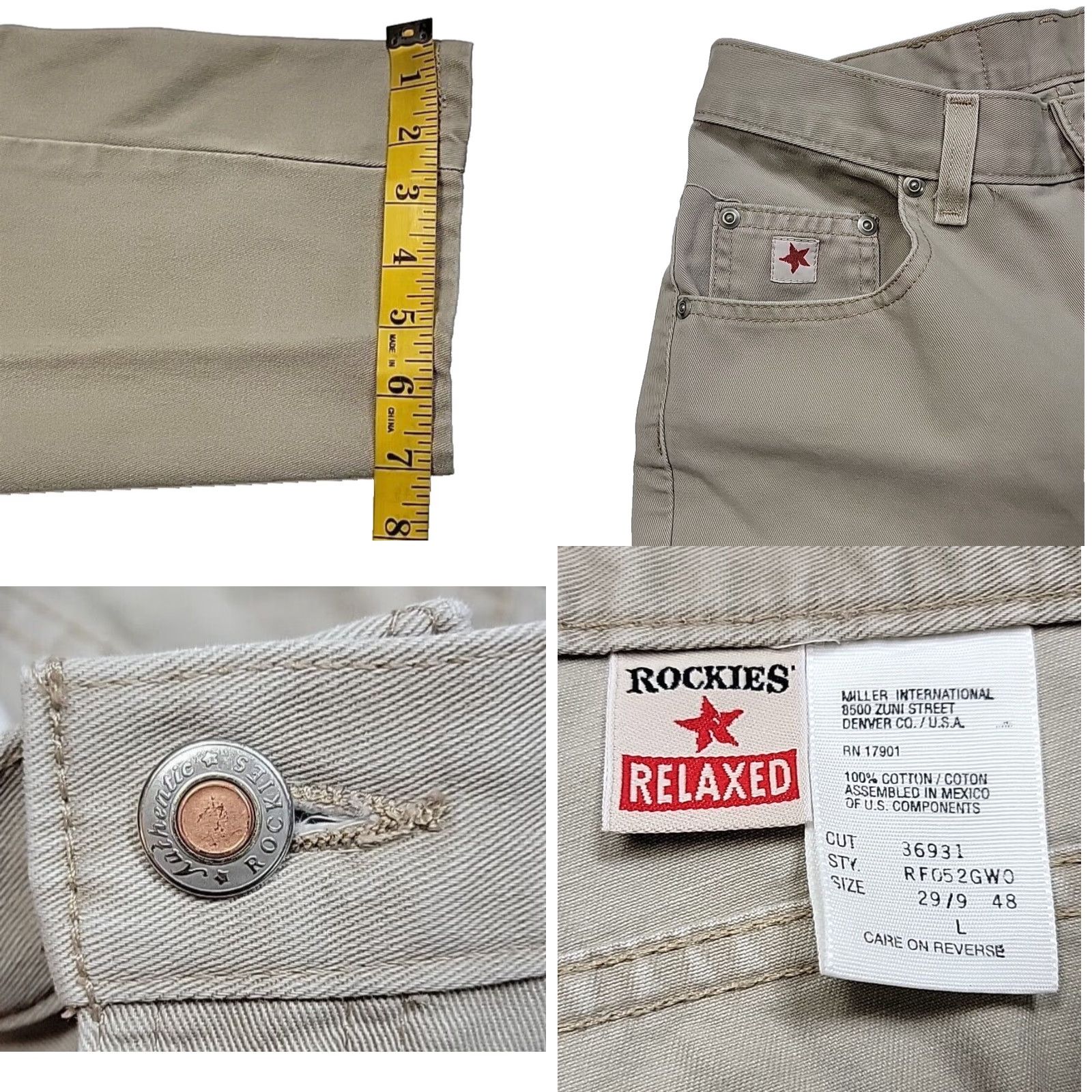 VINTAGE Rockies Relaxed High Waisted Denim Western Cowgirl Womens 29/9x33 Jeans