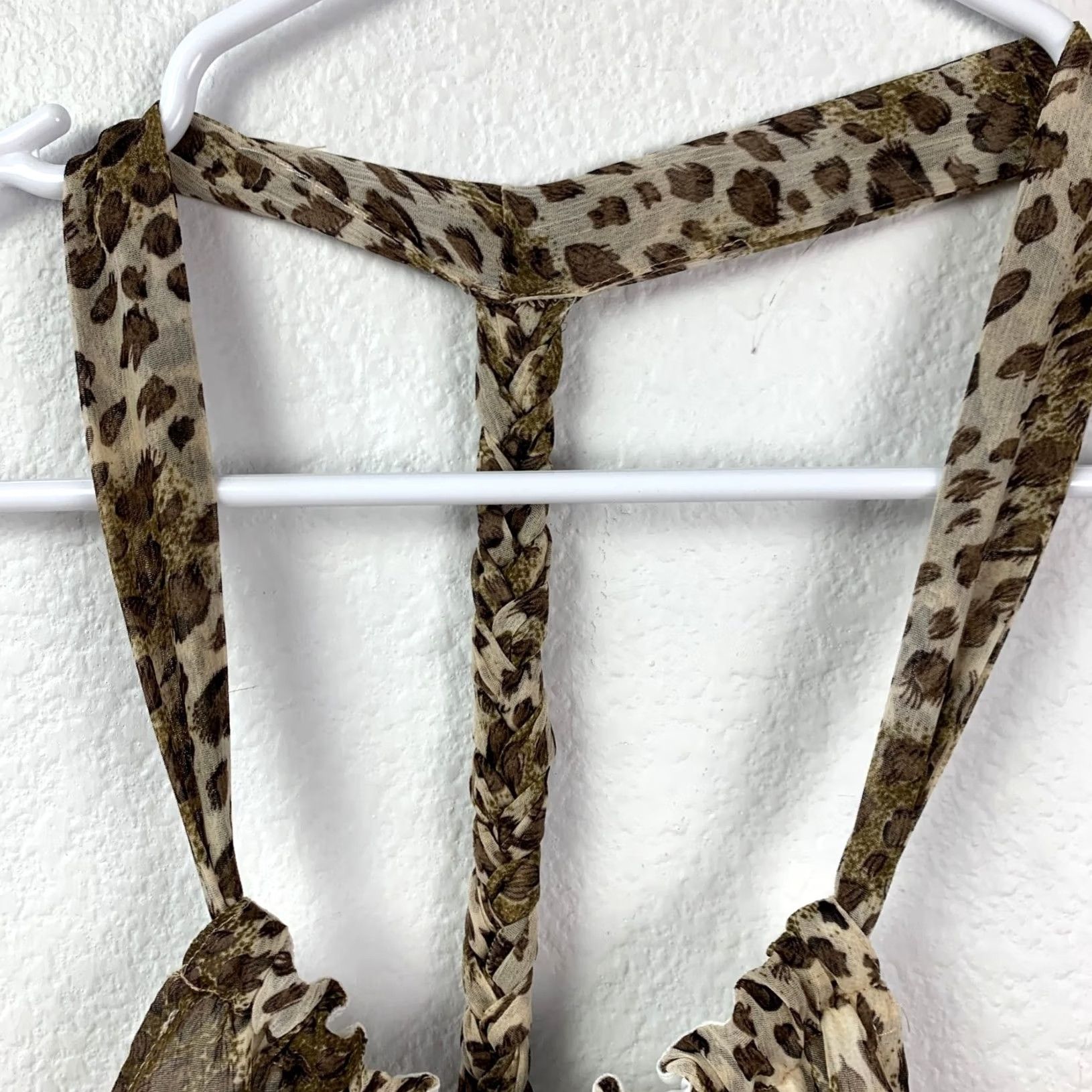 Vintage VINTAGE Daytrip Women's M Leopard Smocked Shirt T-Back Mob Wife Y2K Size M / US 6-8 / IT 42-44 - 7 Thumbnail