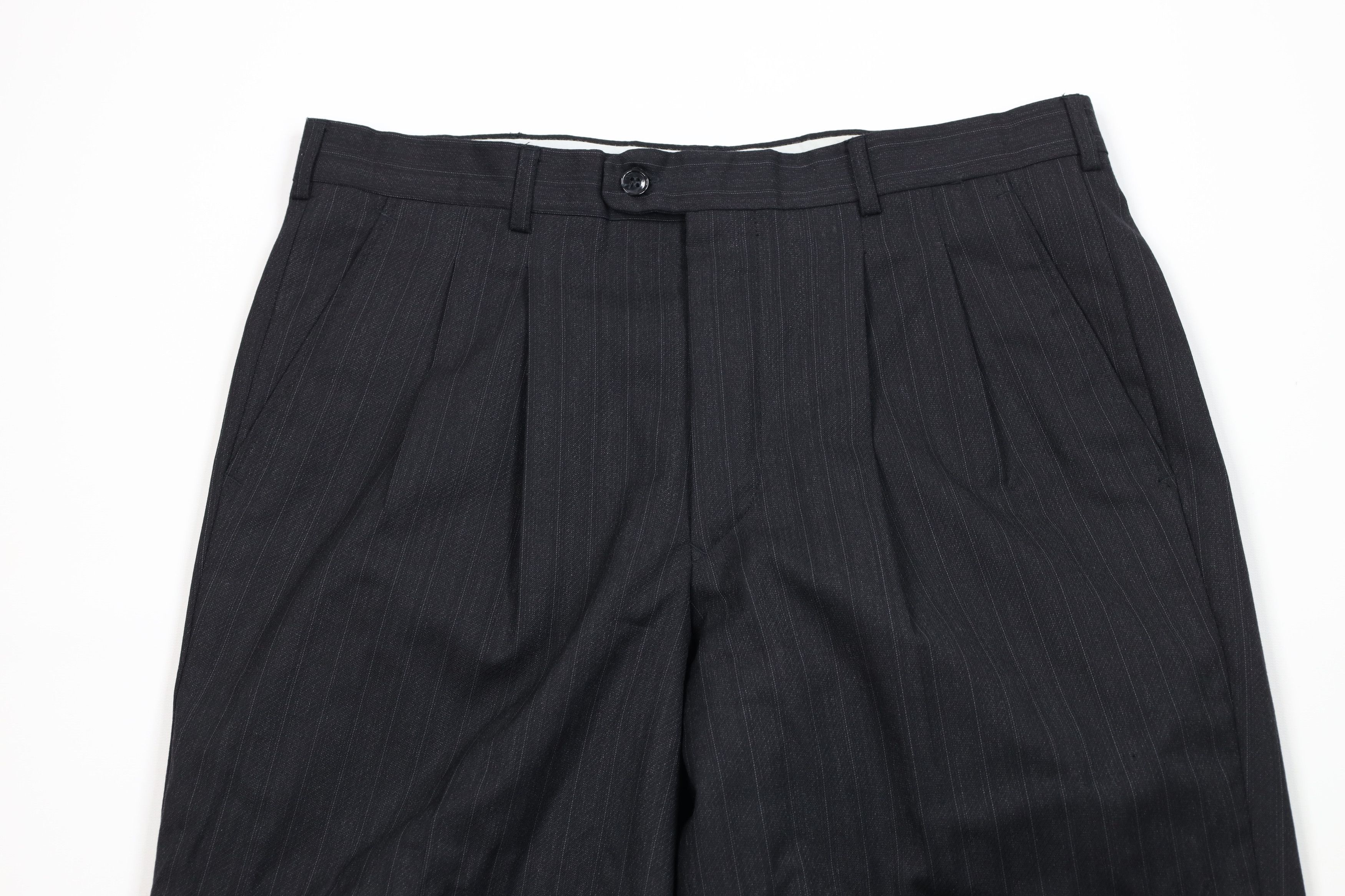 Vintage Vintage 90s Streetwear Striped Wide Leg Chino Pants Black Size US 32 / EU 48 - 2 Thumbnail