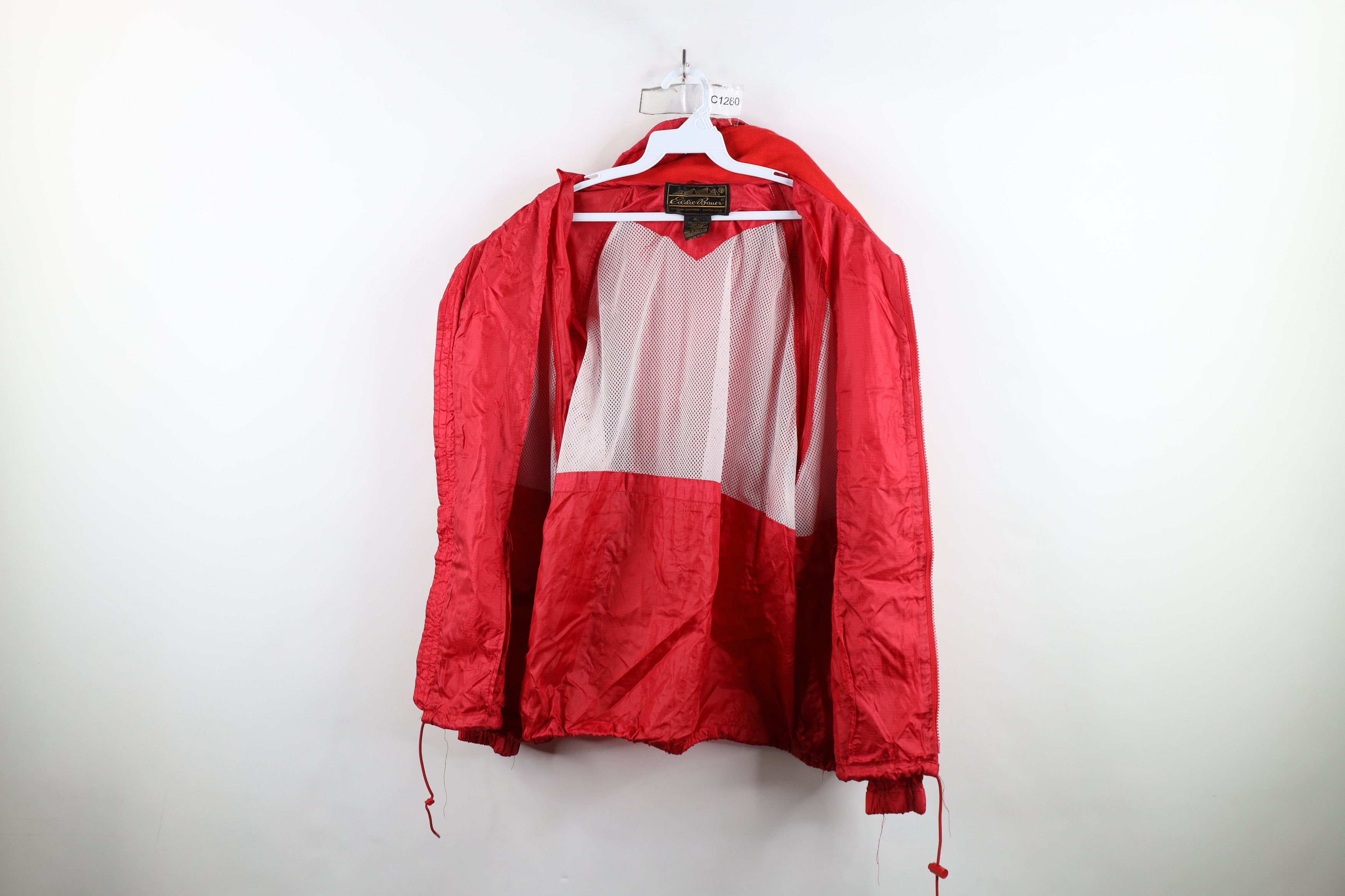 Eddie Bauer × Vintage Vintage 90s Eddie Bauer Hooded Windbreaker Jacket Red Size US XL / EU 56 / 4 - 11 Thumbnail